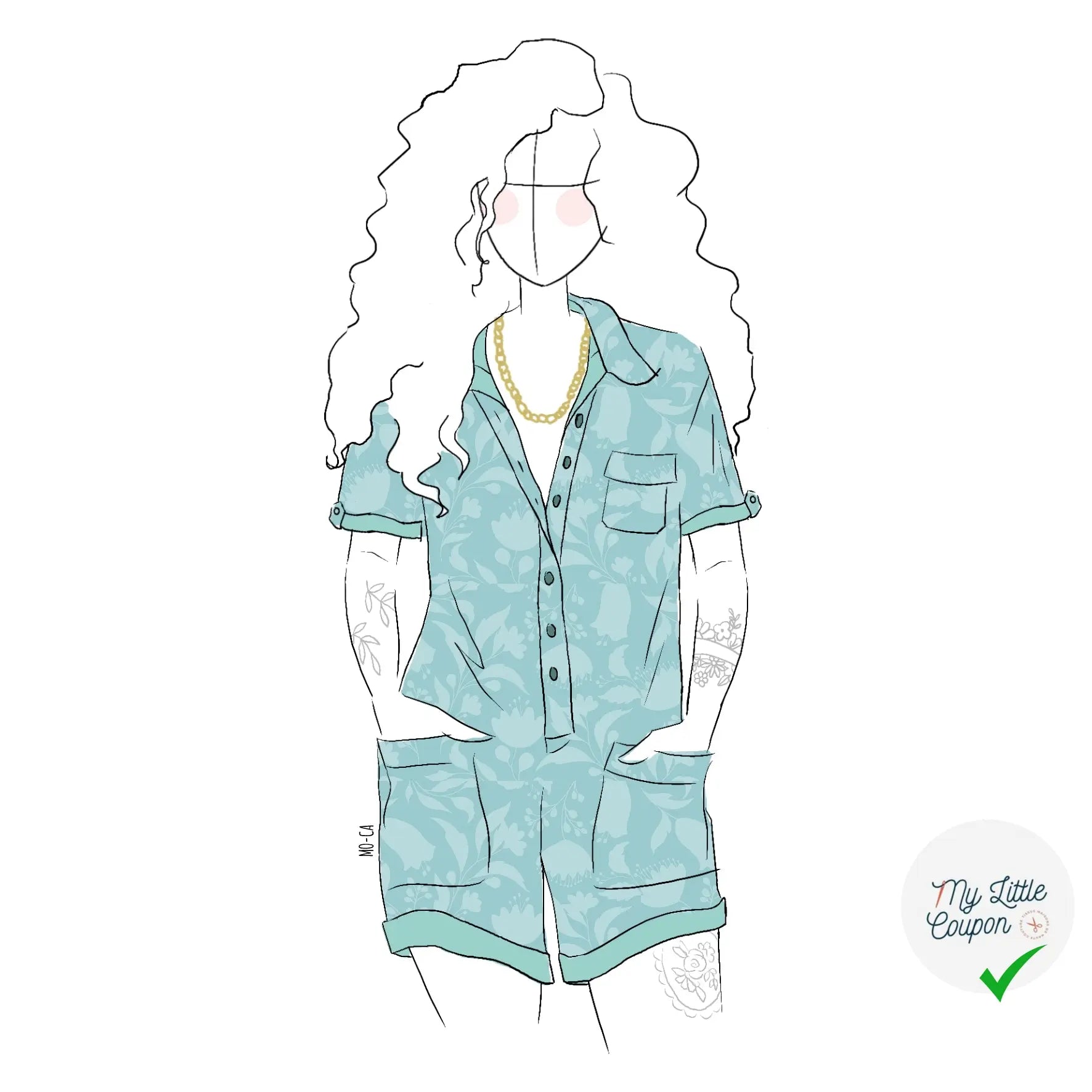 Combinaison/Chemise Courtney - Tailles 34 à 48 - My Little Coupon