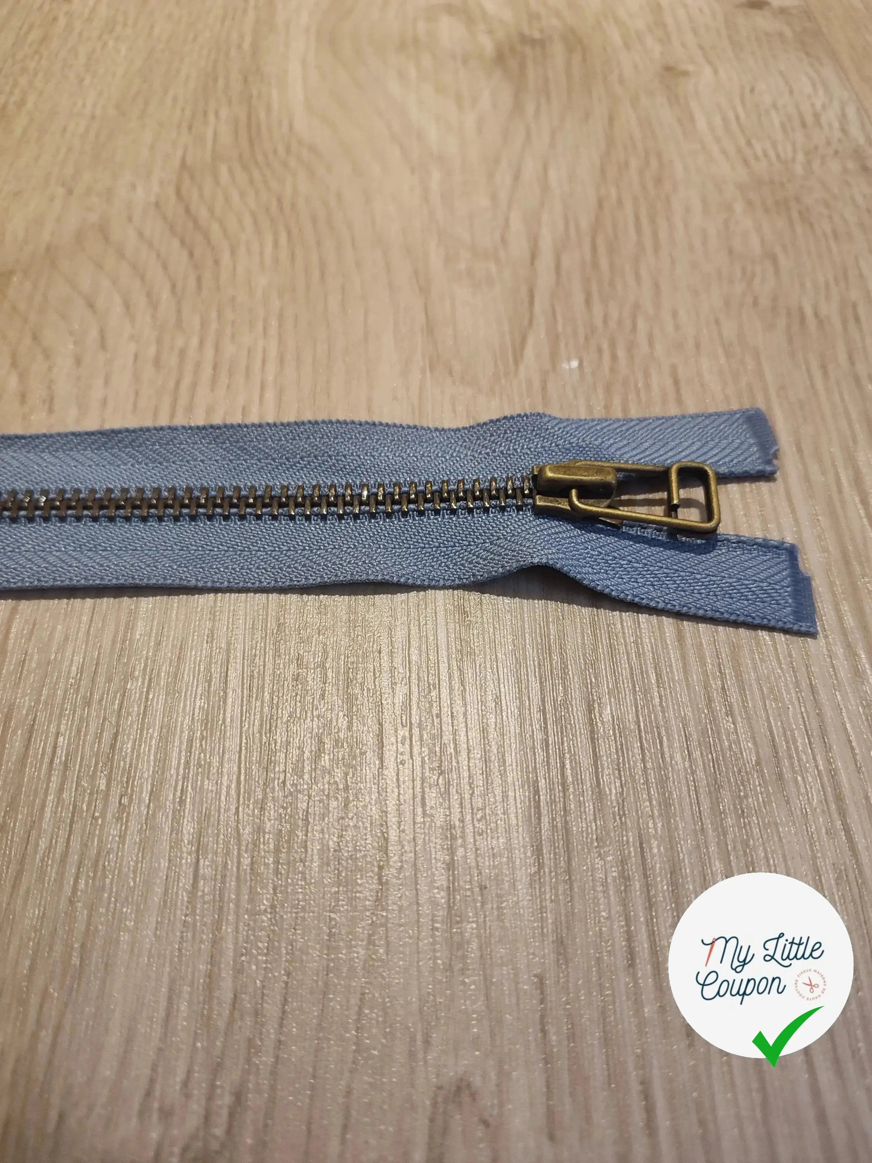 FERMETURE RIRI METAL SÉPARABLE 90CM BLEU - My Little Coupon