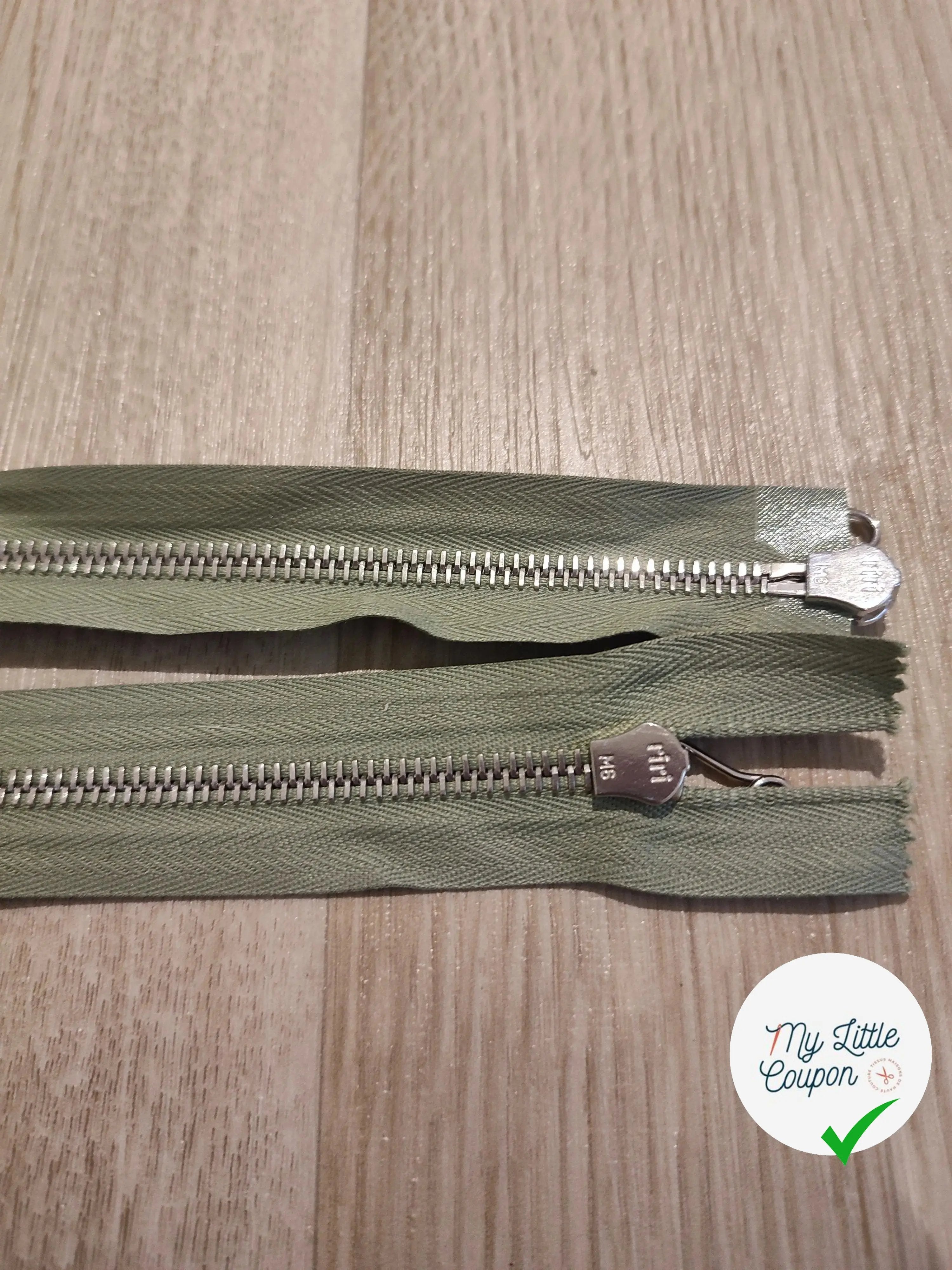 FERMETURE RIRI METAL NON SÉPARABLE DOUBLE CHEMINS 80CM VERT CLAIR - My Little Coupon