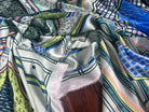 SATIN DE SOIE ITALIEN IMPRIMÉ CREATORE GEOMETRIQUE - My Little Coupon