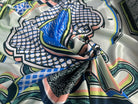 SATIN DE SOIE ITALIEN IMPRIMÉ CREATORE GEOMETRIQUE - My Little Coupon