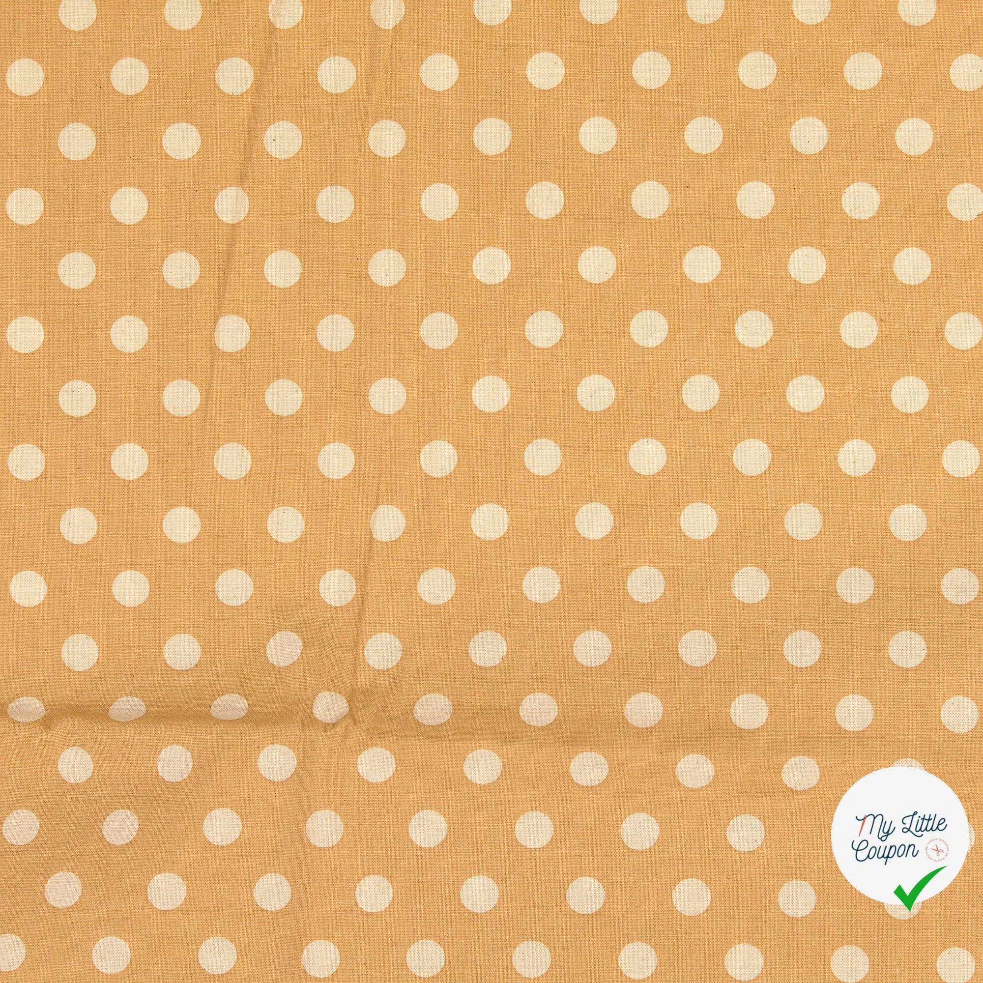 Cretonne de coton à pois beige - My Little Coupon