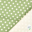 Cretonne de coton à pois pomme verte - My Little Coupon