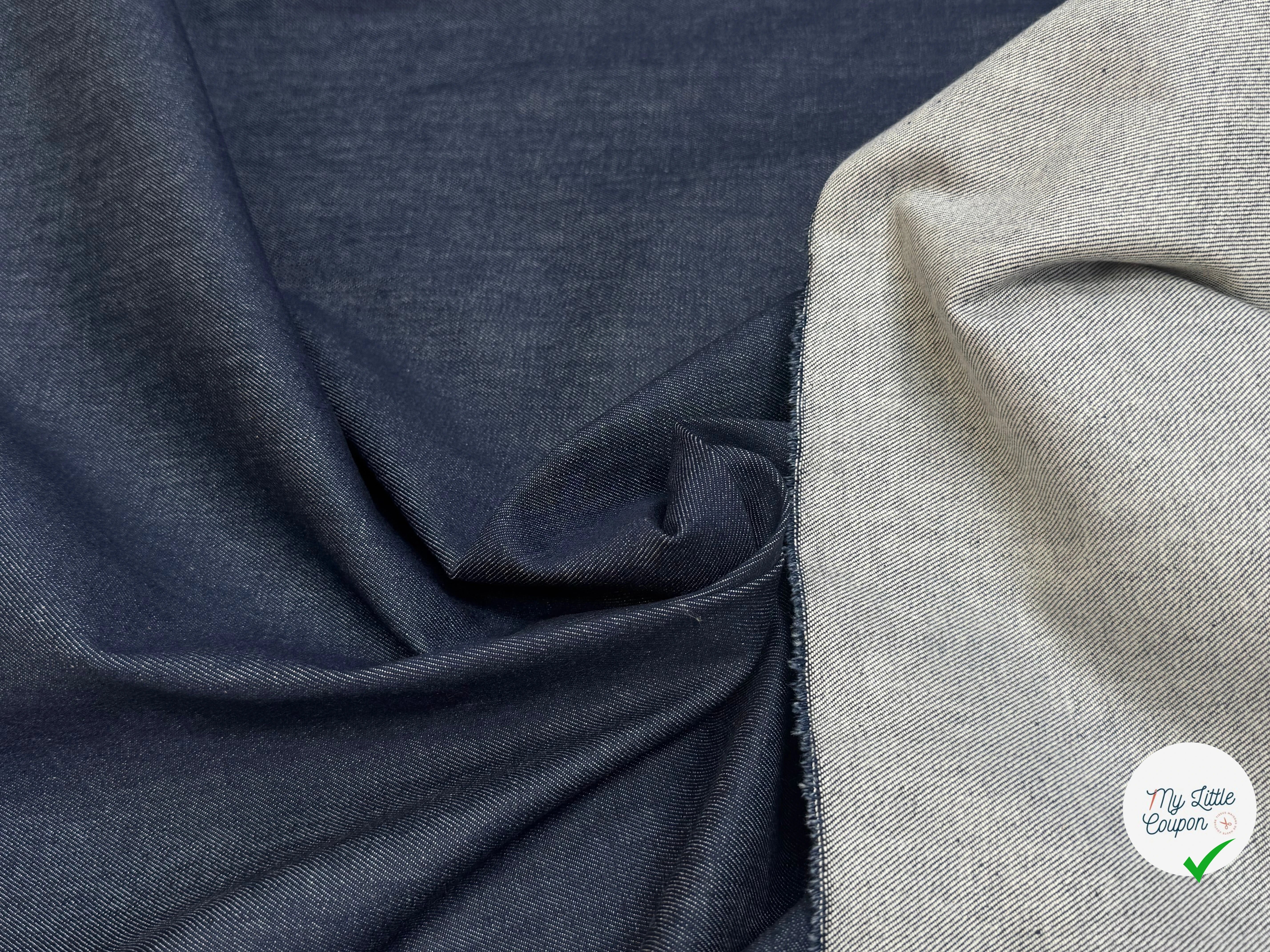 DENIM 97% COTON STRETCH MARINE/SIOUX - My Little Coupon