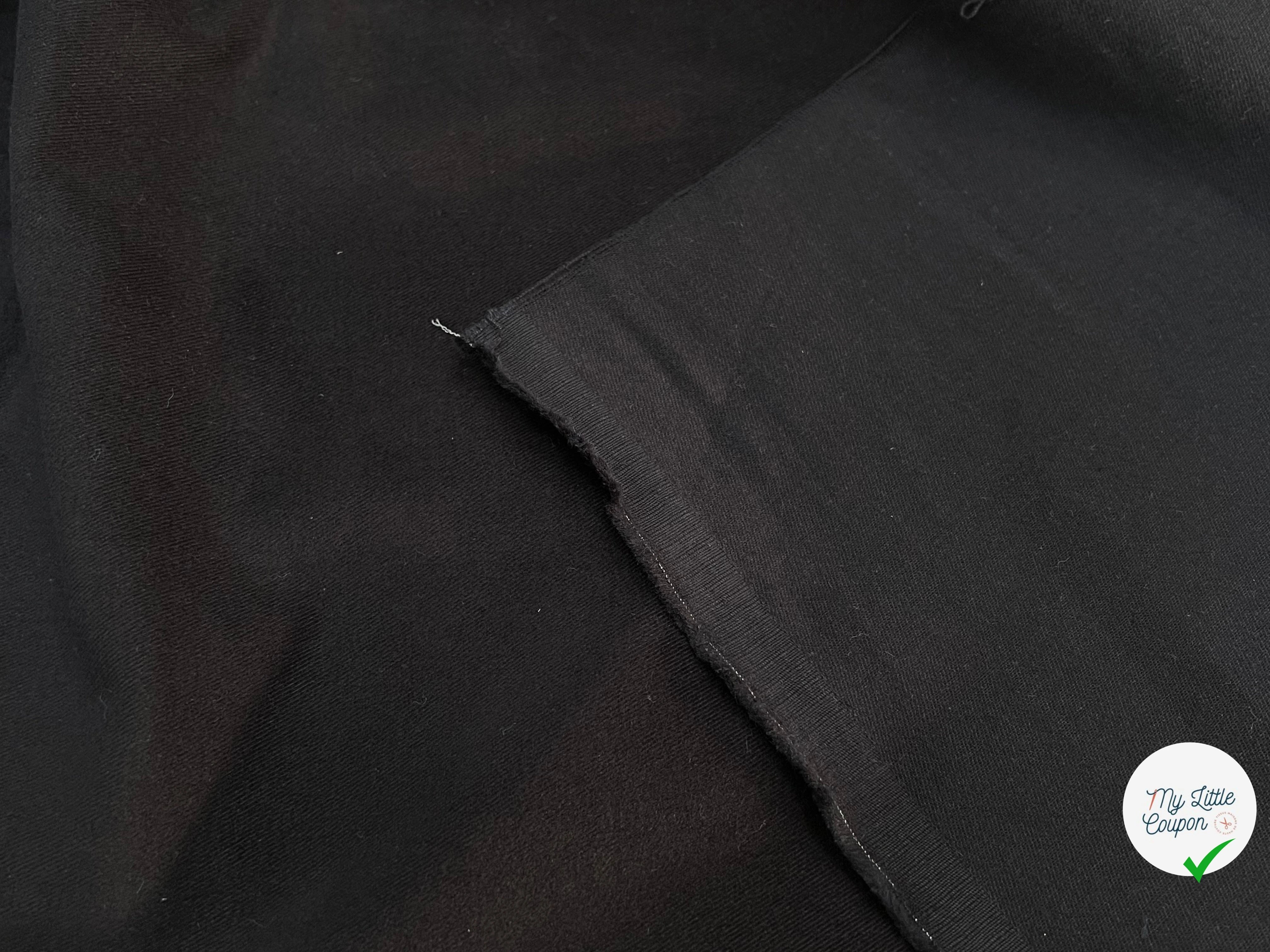 DENIM COTON GRATTÉ EFFET DUVETEUX NOIR PEAU DE PÊCHE 97% COTON 145CM - My Little Coupon