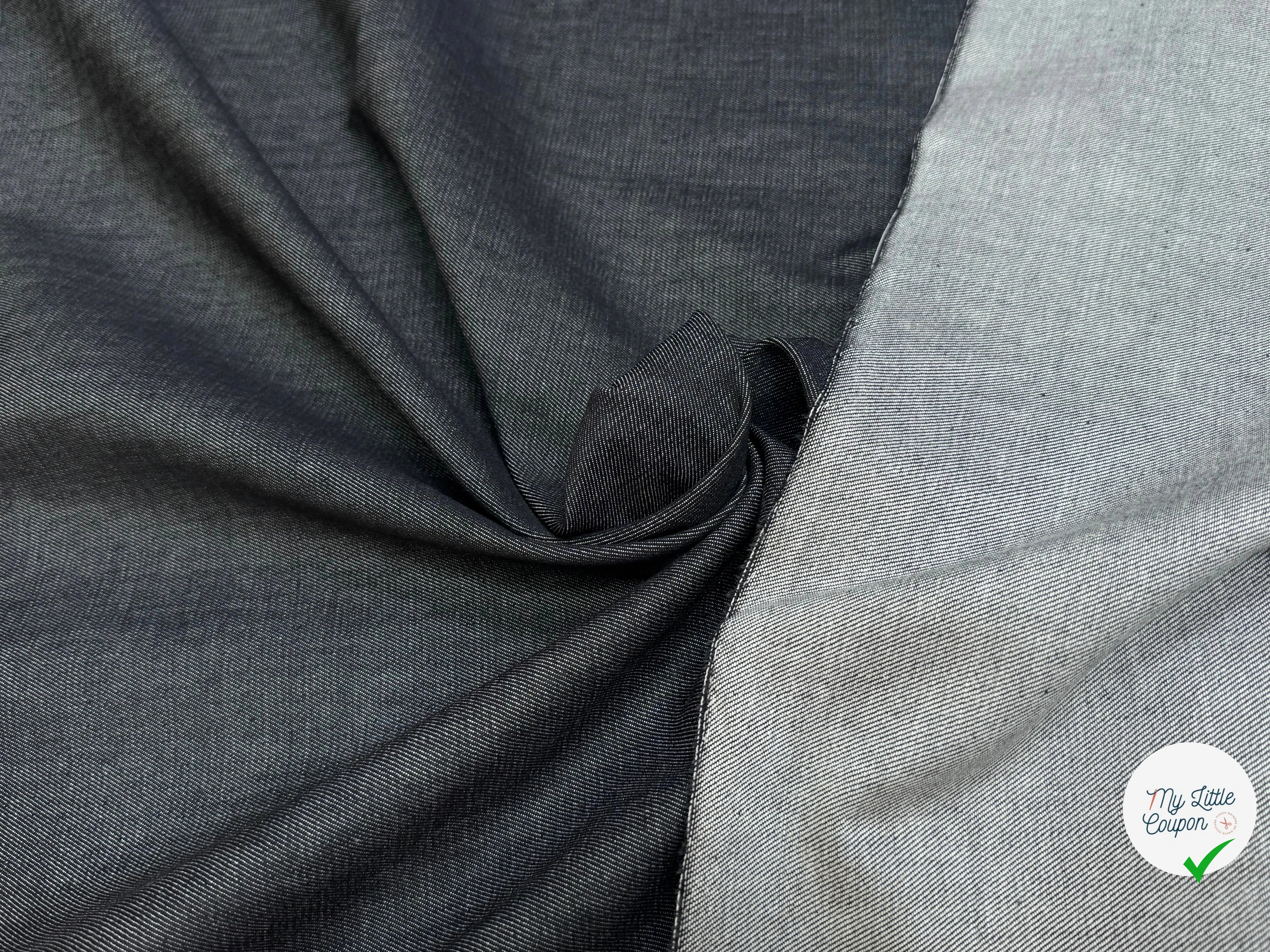 DENIM COTON LÉGÈREMENT STRETCH UNIVERSE/ANTRACITE 99% COTON - My Little Coupon