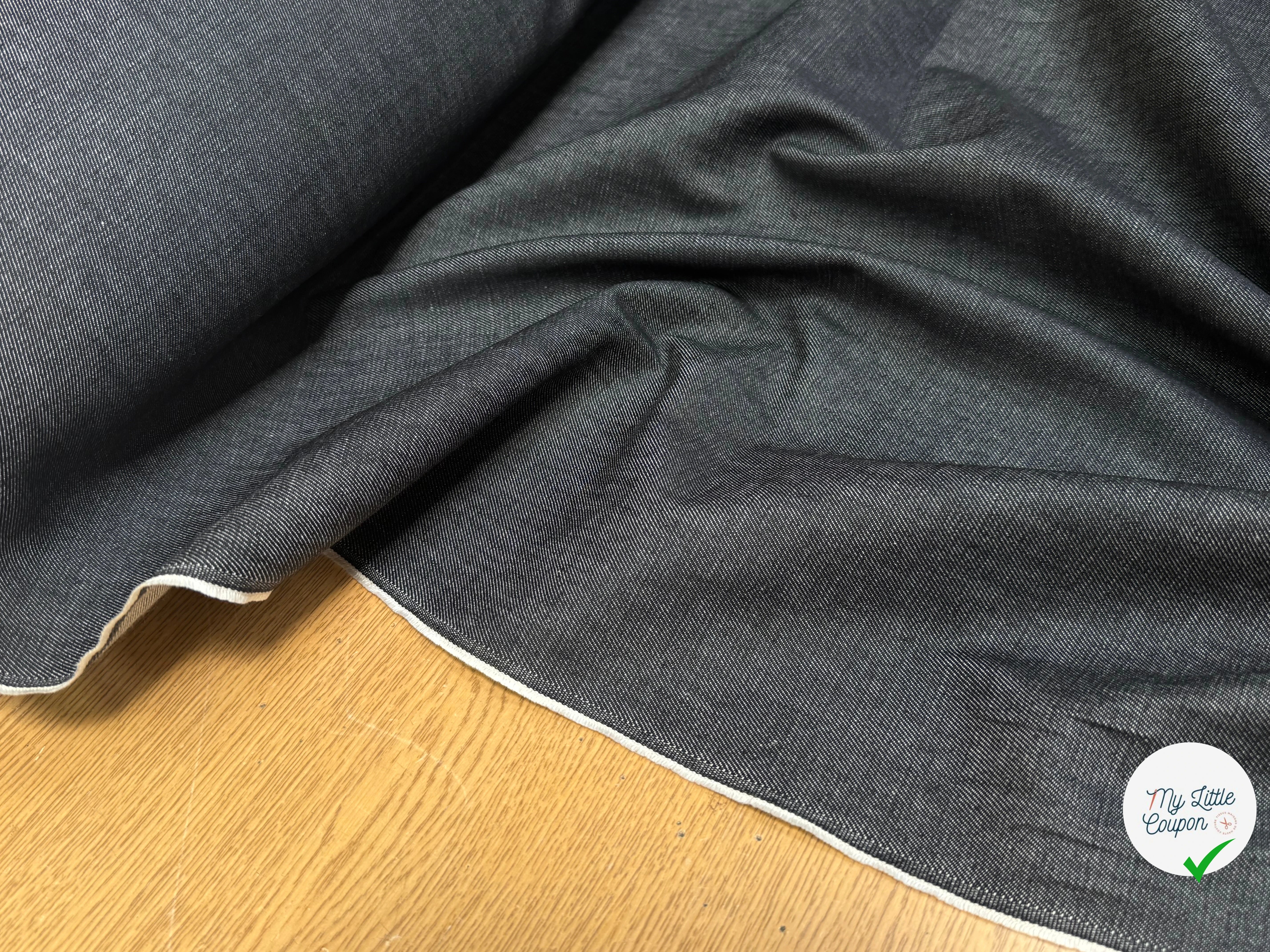 DENIM COTON LÉGÈREMENT STRETCH UNIVERSE/ANTRACITE 99% COTON - My Little Coupon