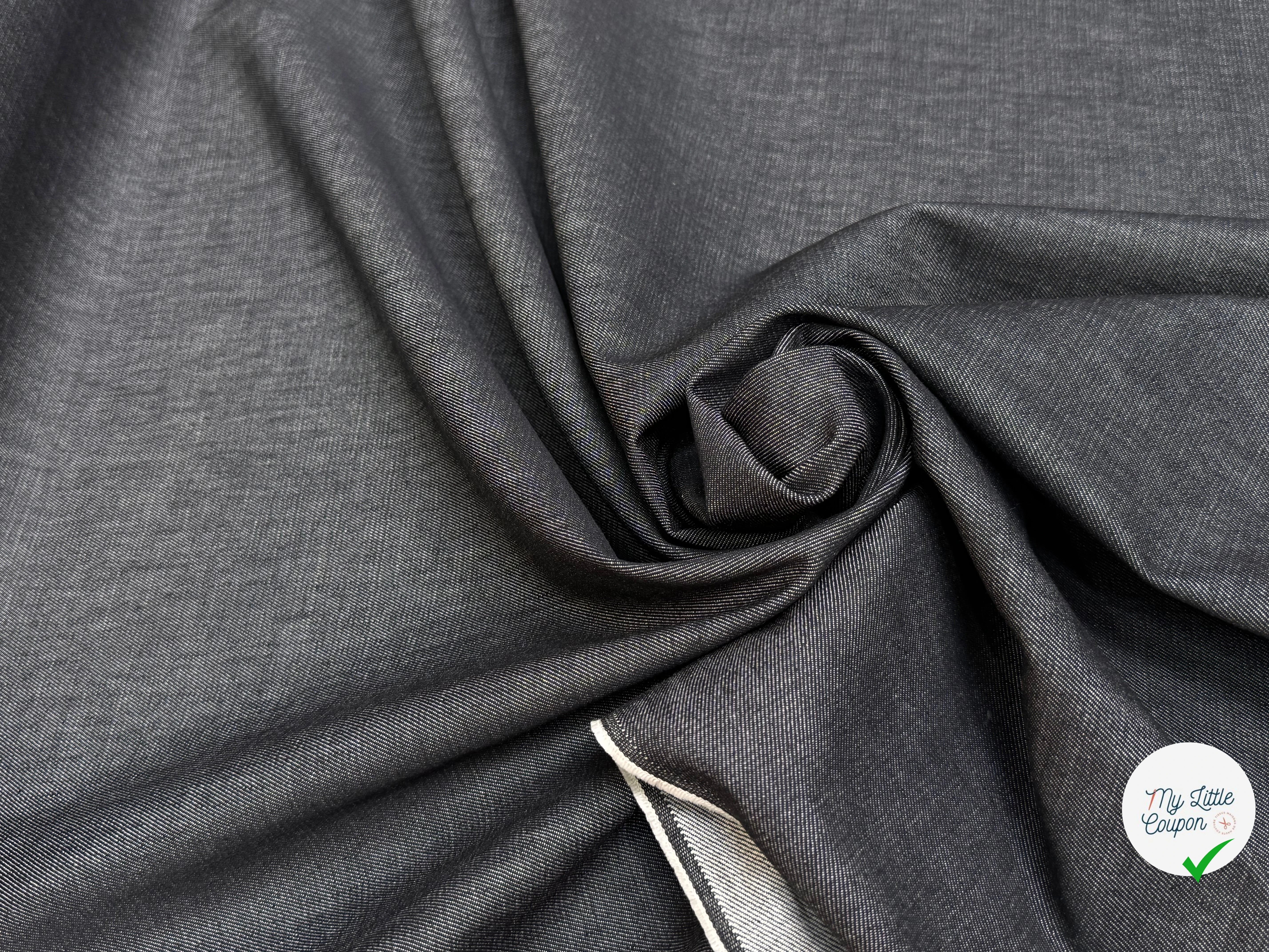 DENIM COTON LÉGÈREMENT STRETCH UNIVERSE/ANTRACITE 99% COTON - My Little Coupon