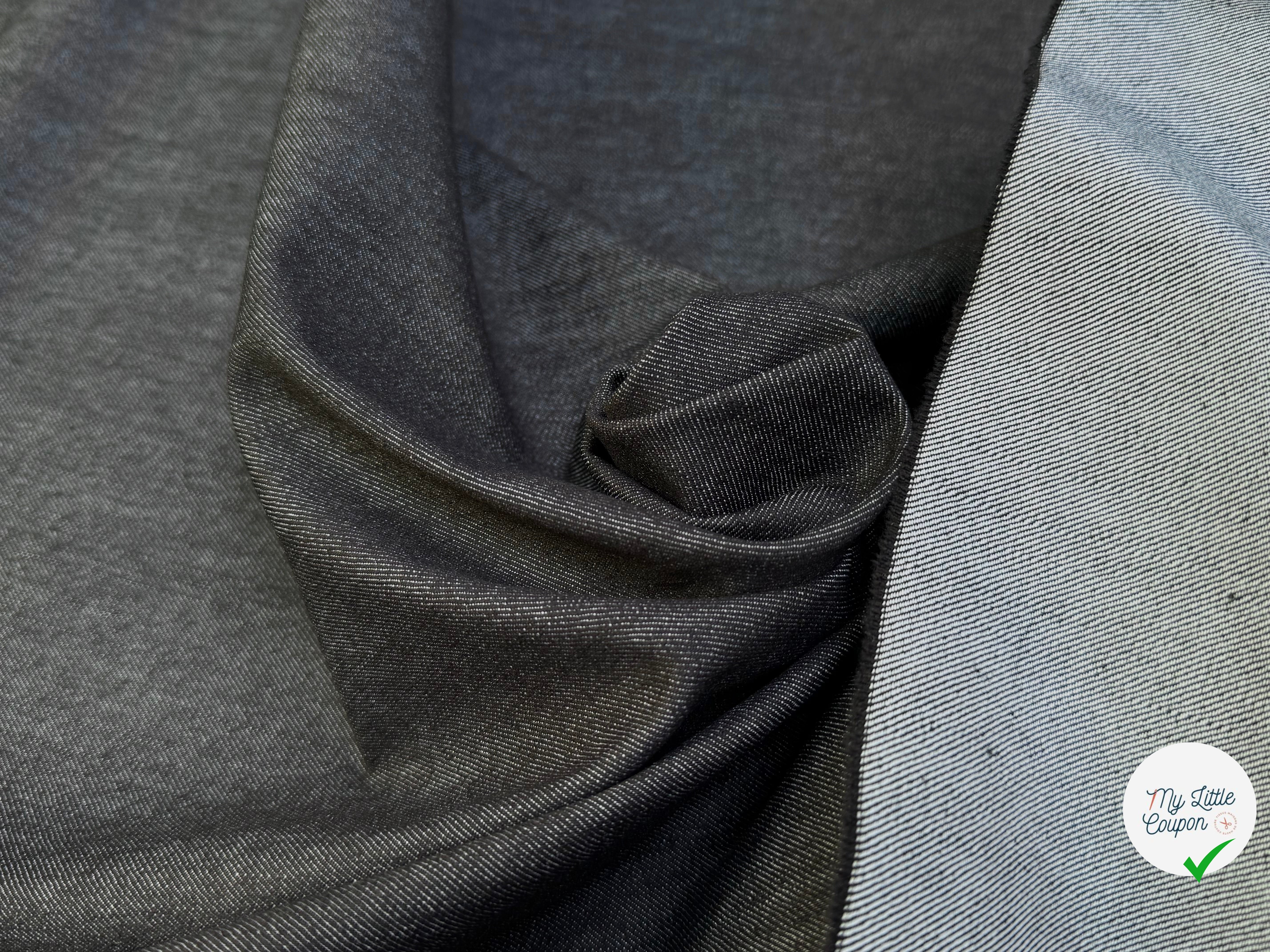 DENIM COTON NOIR ANTHRACITE LÉGÈREMENT STRETCH 78% COTON - My Little Coupon