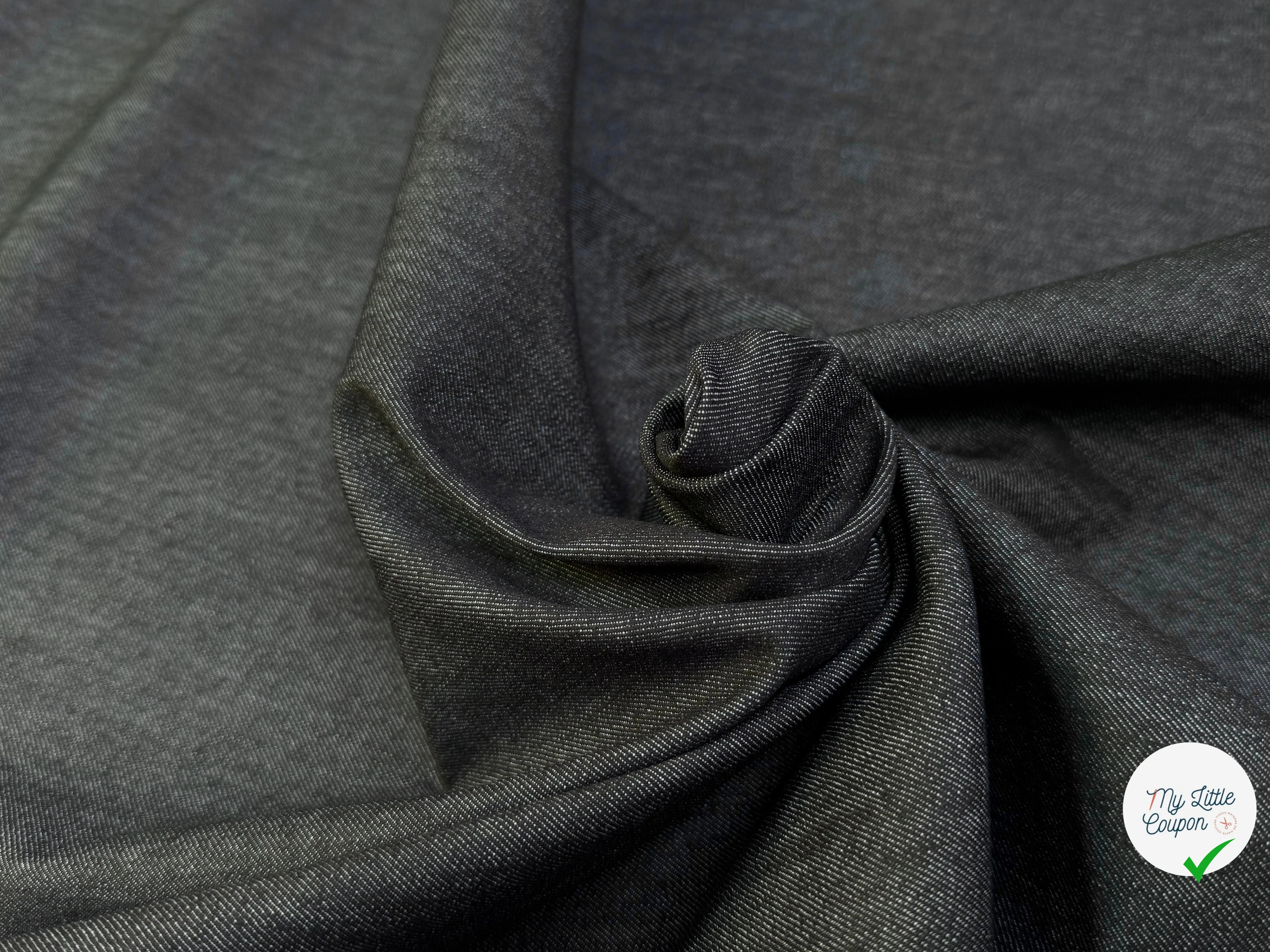 DENIM COTON NOIR ANTHRACITE LÉGÈREMENT STRETCH 78% COTON - My Little Coupon