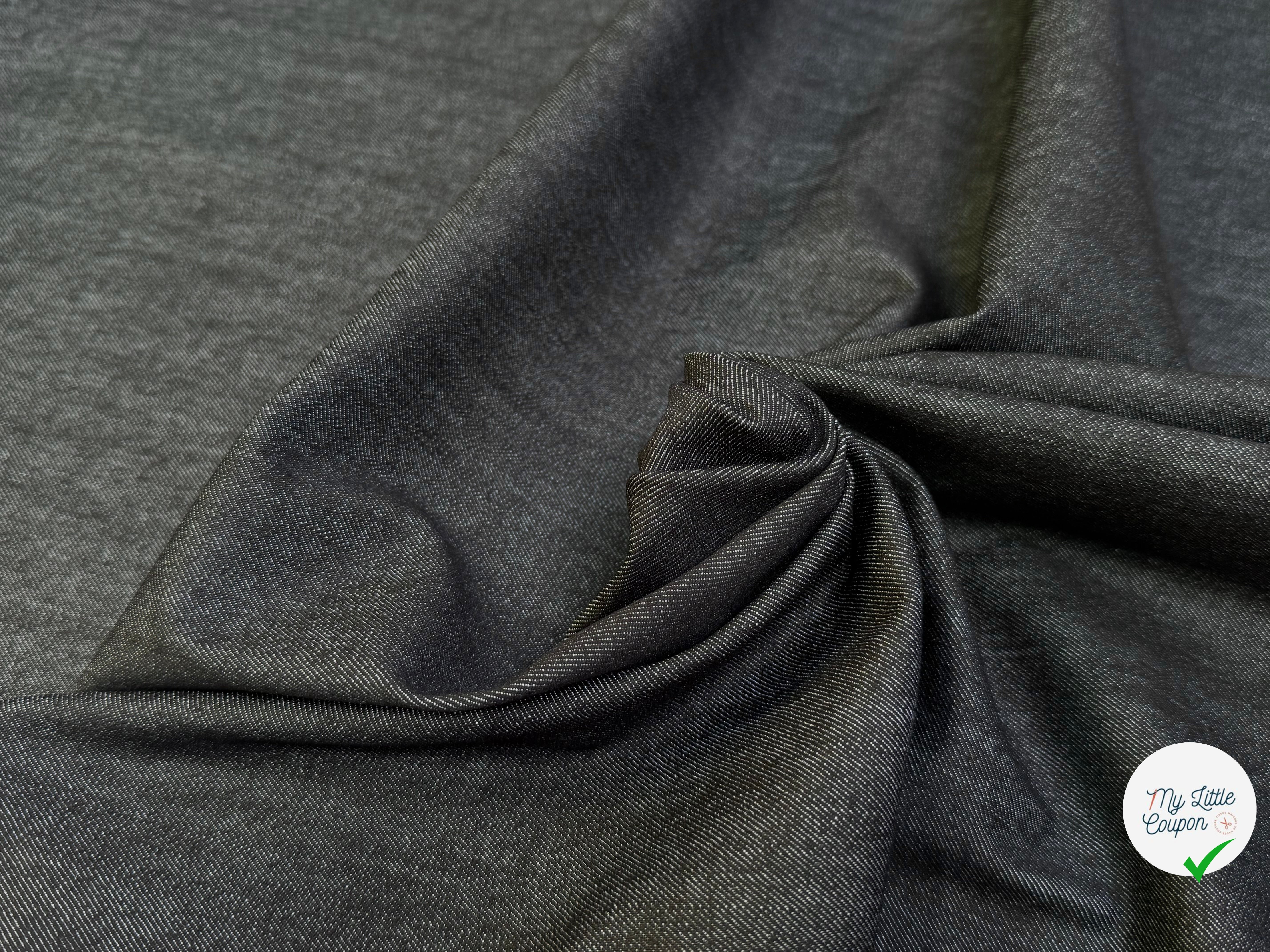 DENIM COTON NOIR ANTHRACITE LÉGÈREMENT STRETCH 78% COTON - My Little Coupon