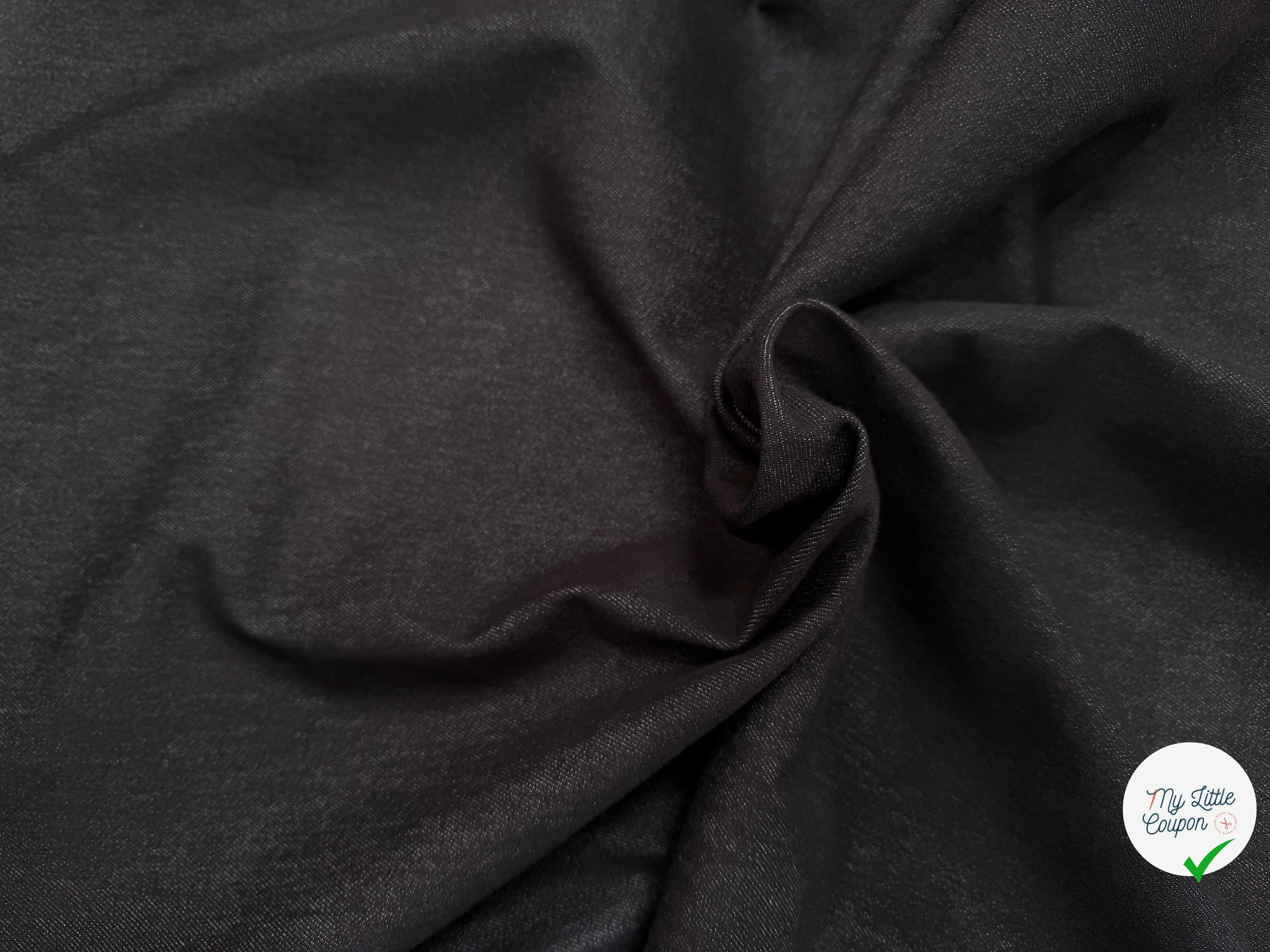 DENIM NOIR LEGREMENT STRETCH QUALITÉ COUTURE - My Little Coupon