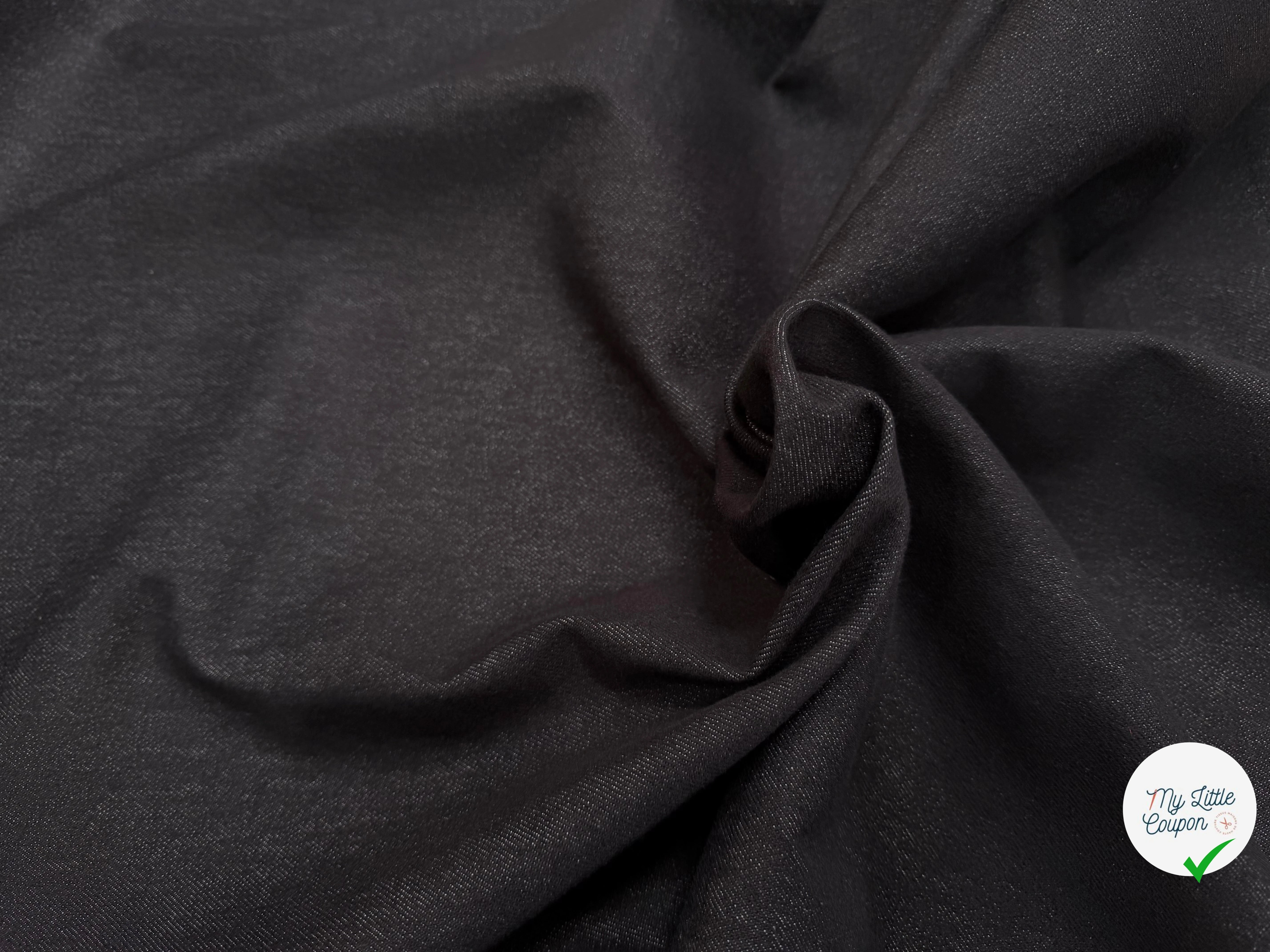 DENIM NOIR LEGREMENT STRETCH QUALITÉ COUTURE - My Little Coupon