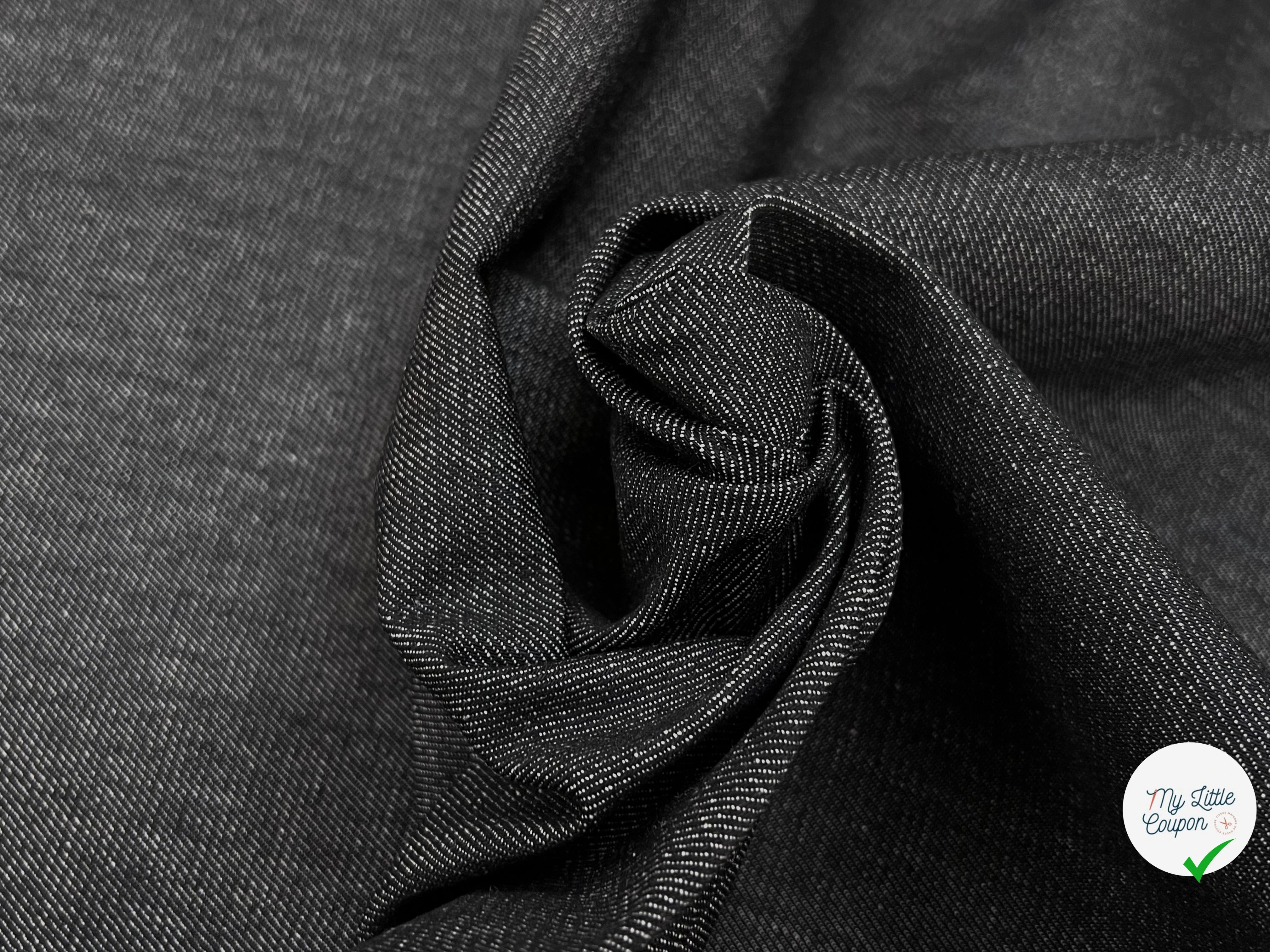 DENIM PRESTIGE SANMERO BLACK 100% COTON - My Little Coupon