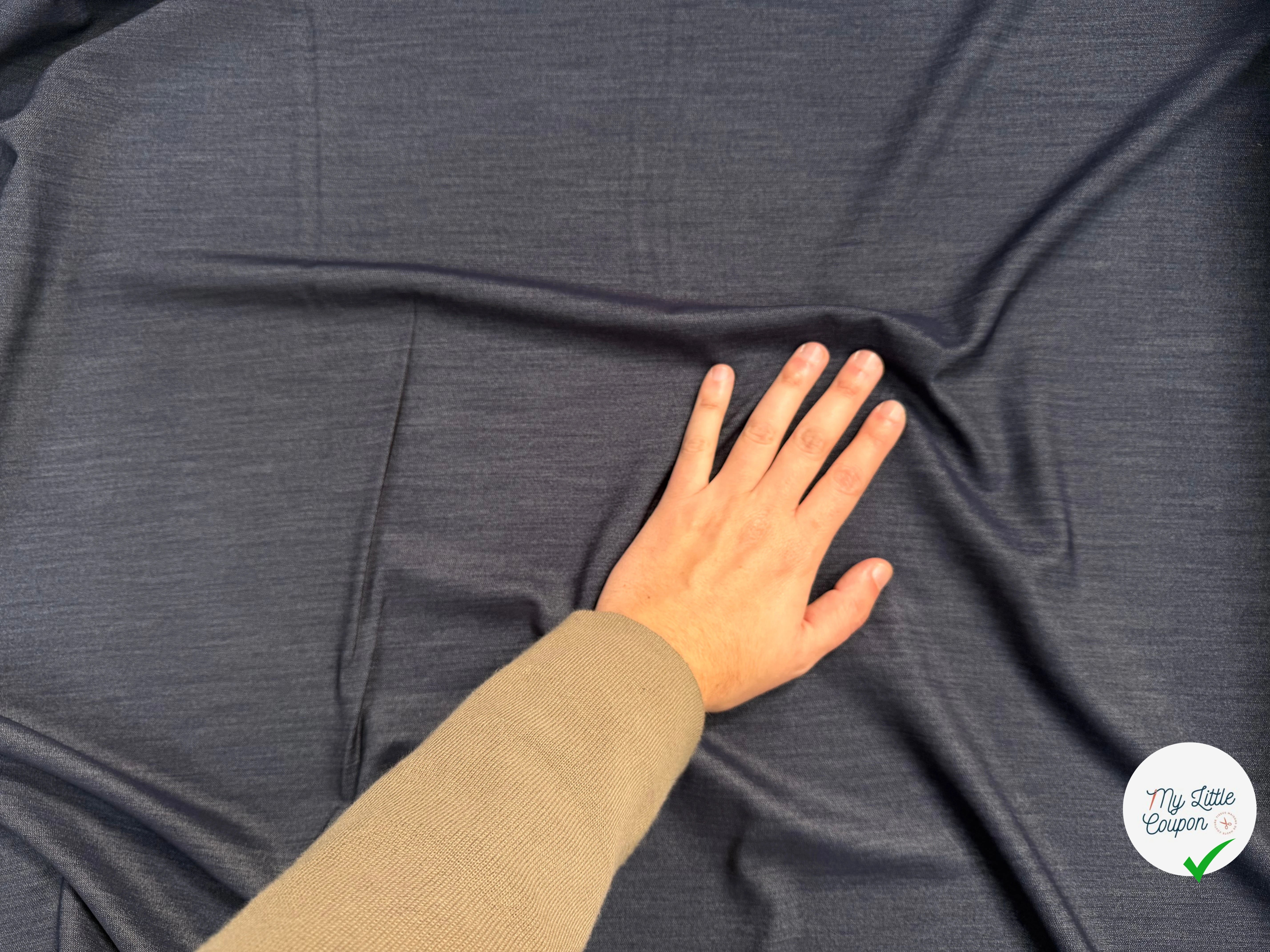 DENIM STRETCH POLYVISCOSE NAVY - My Little Coupon