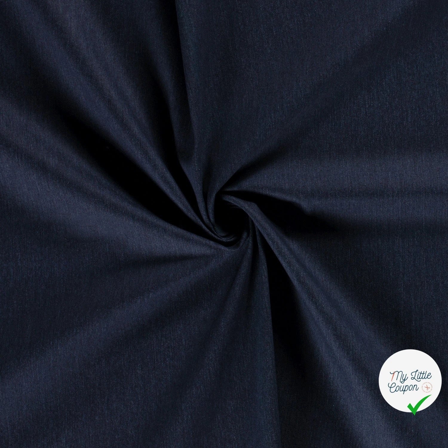 DENIM STRETCH PRÉ-LAVÉ BLEU MARINE 70% COTON - My Little Coupon