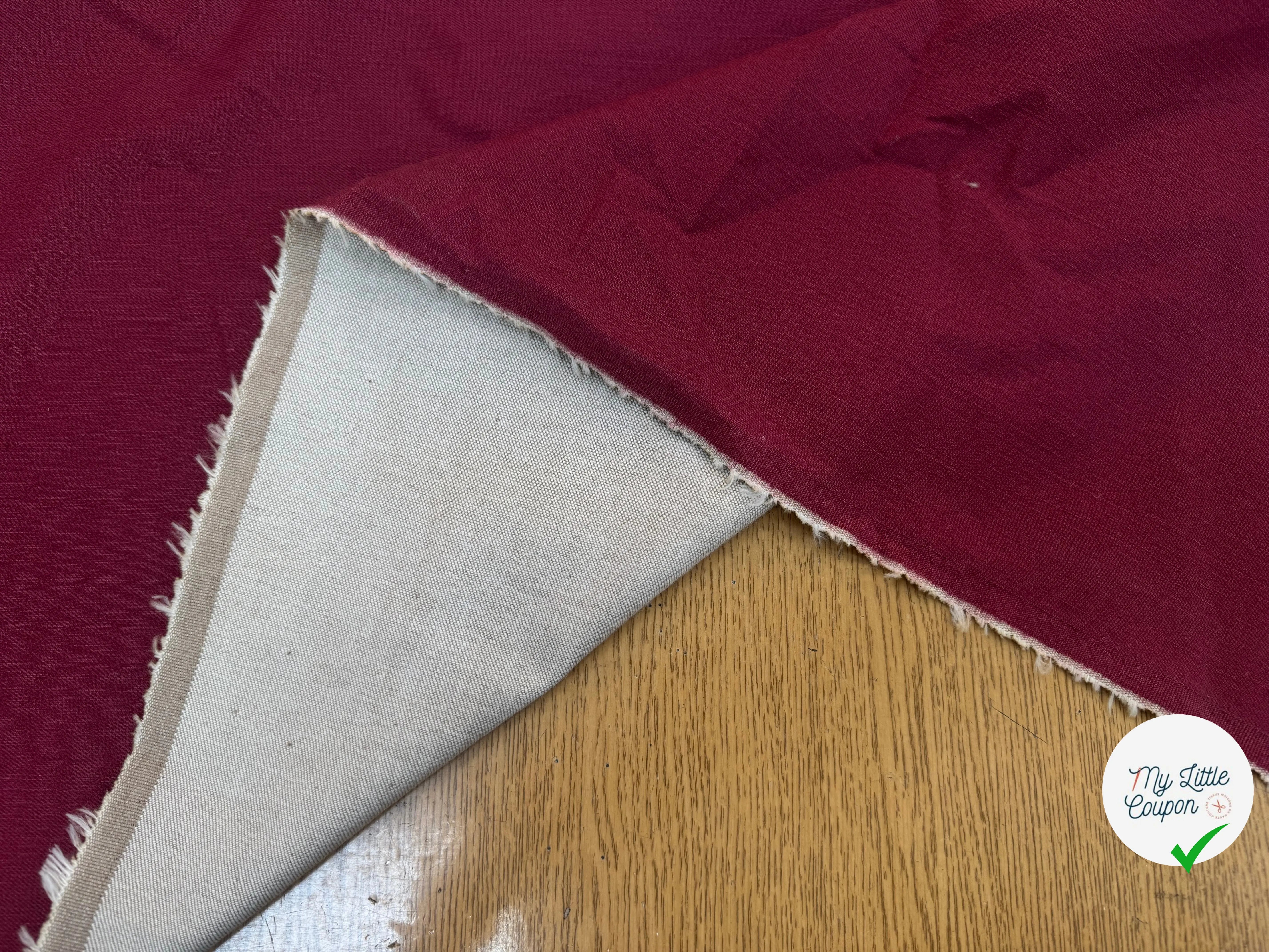 DENIM UNI ROSE FONCÉ COTON STRETCH - My Little Coupon