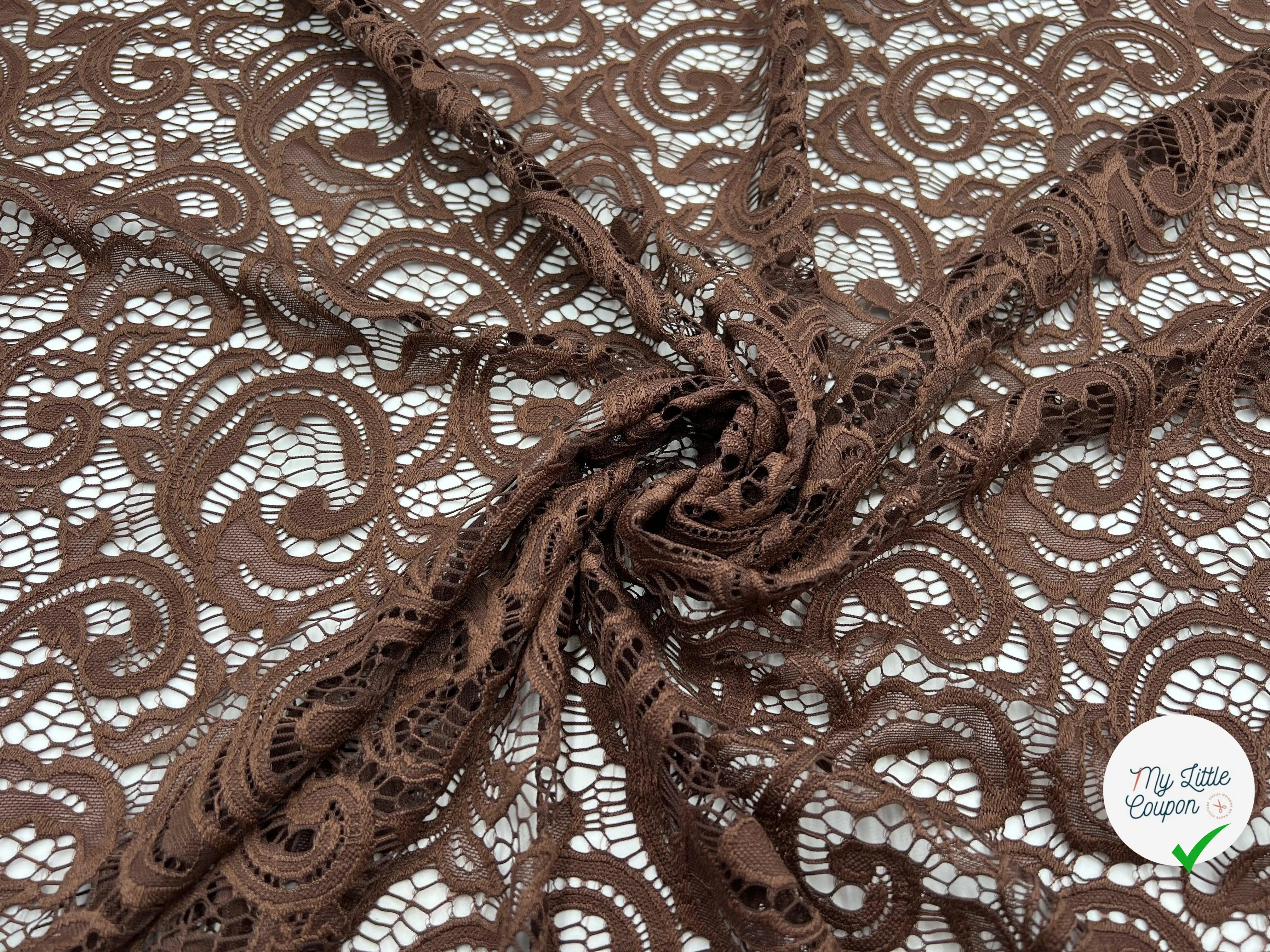 DENTELLE BAROQUE MOKA - My Little Coupon - tissu - coudre
