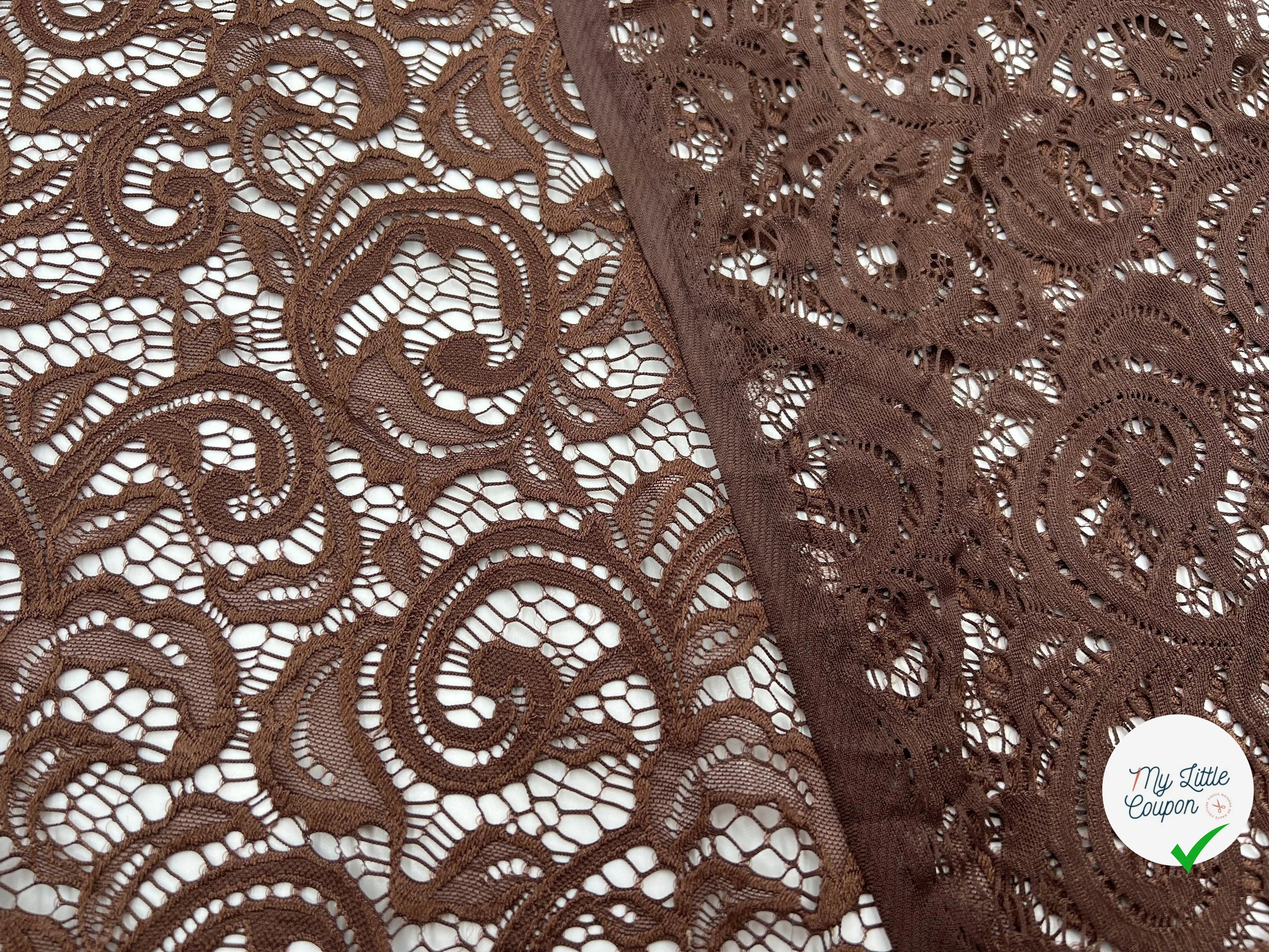DENTELLE BAROQUE MOKA - My Little Coupon - tissu - coudre