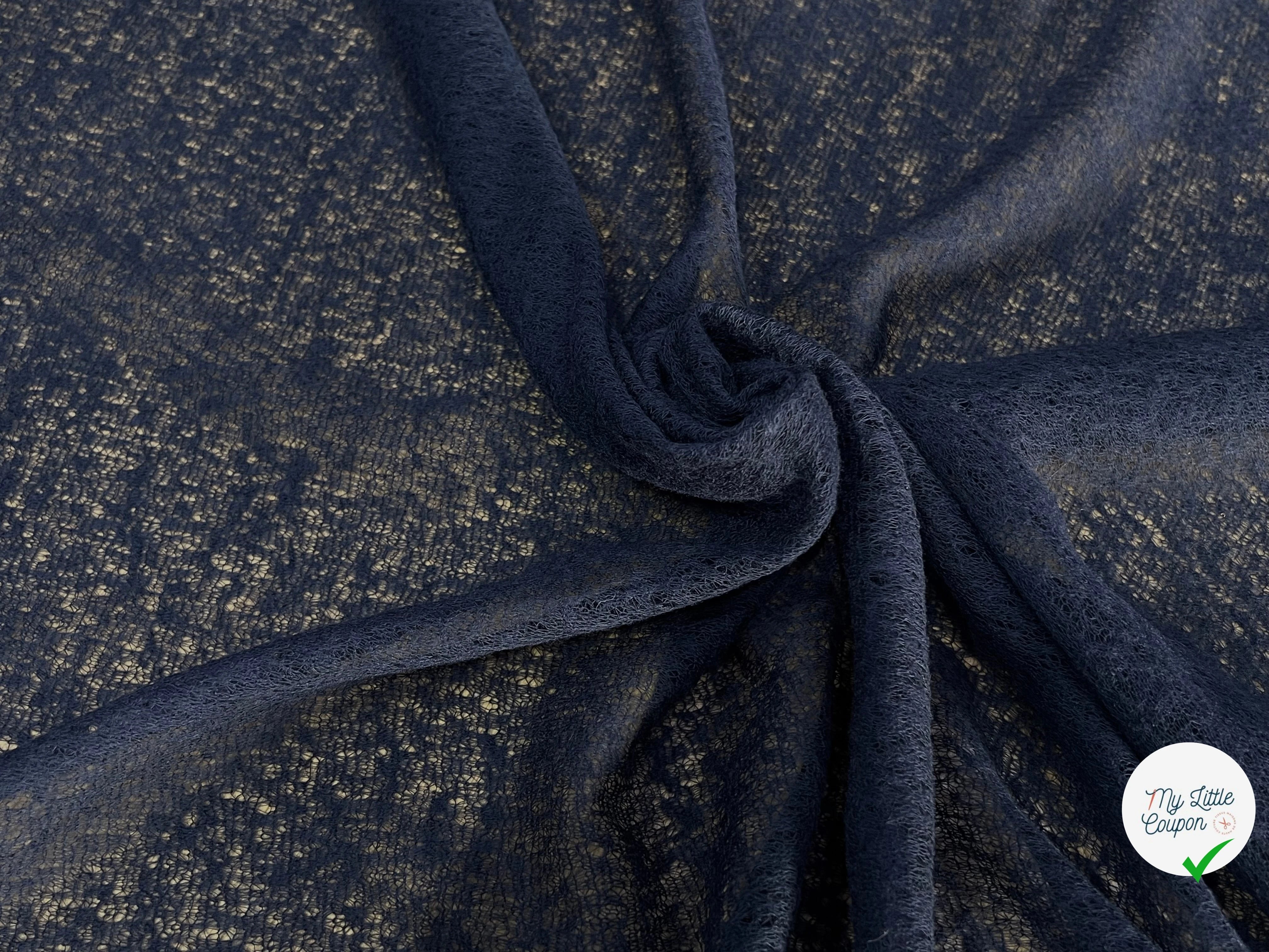 DENTELLE CHARMILLE LAINE MERINOS BLEU MARINE - My Little Coupon