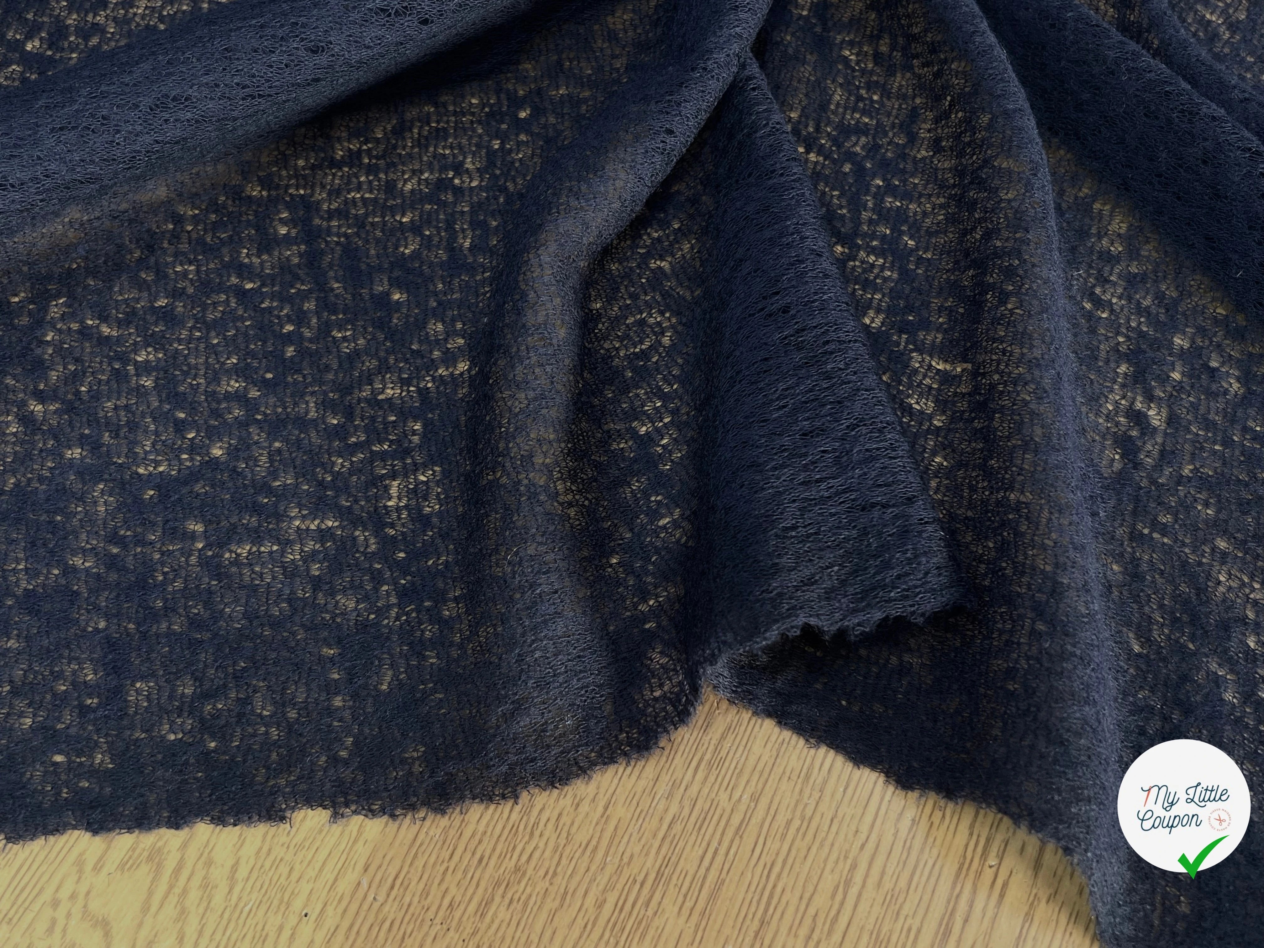 DENTELLE CHARMILLE LAINE MERINOS BLEU MARINE - My Little Coupon