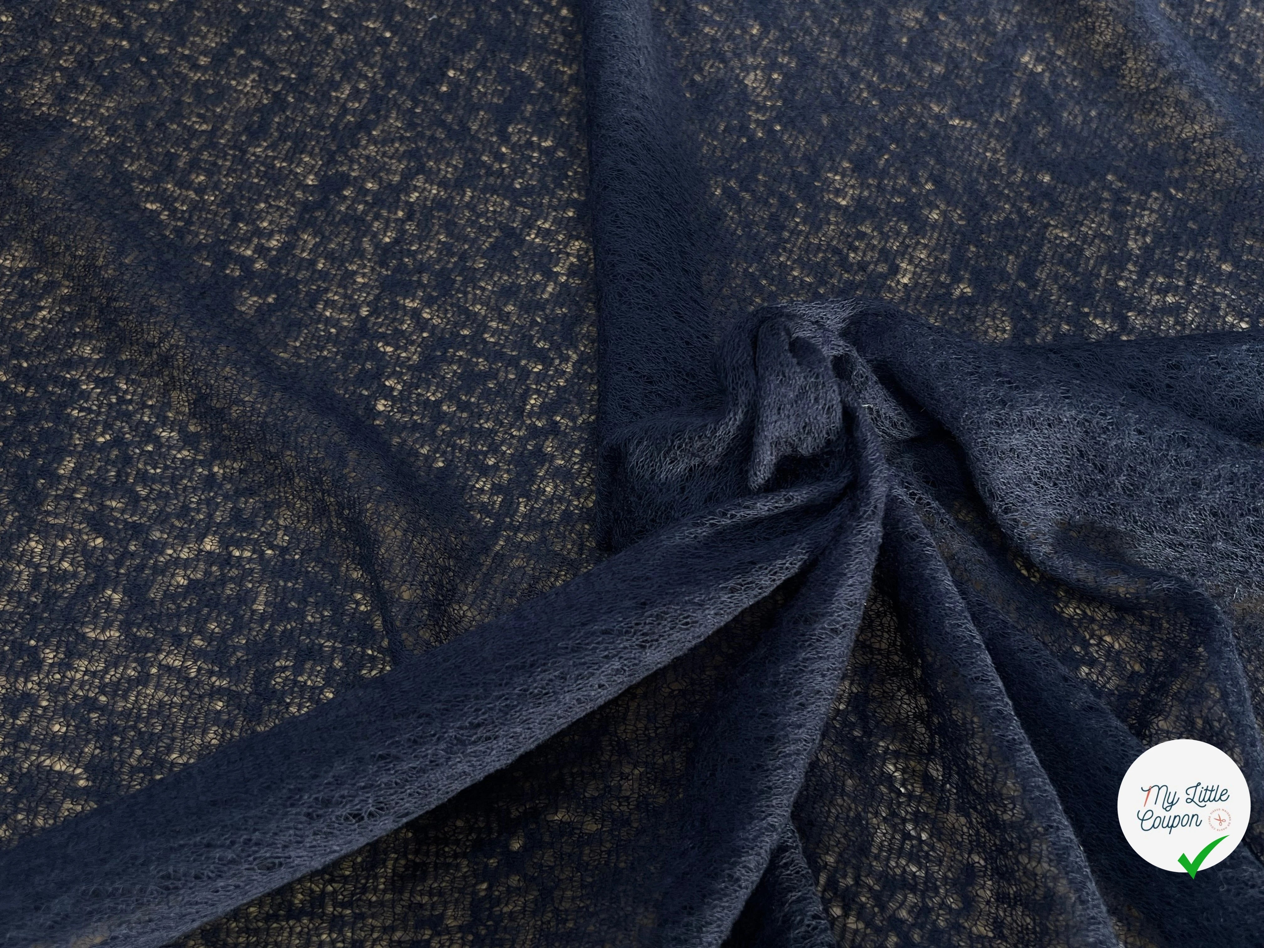 DENTELLE CHARMILLE LAINE MERINOS BLEU MARINE - My Little Coupon