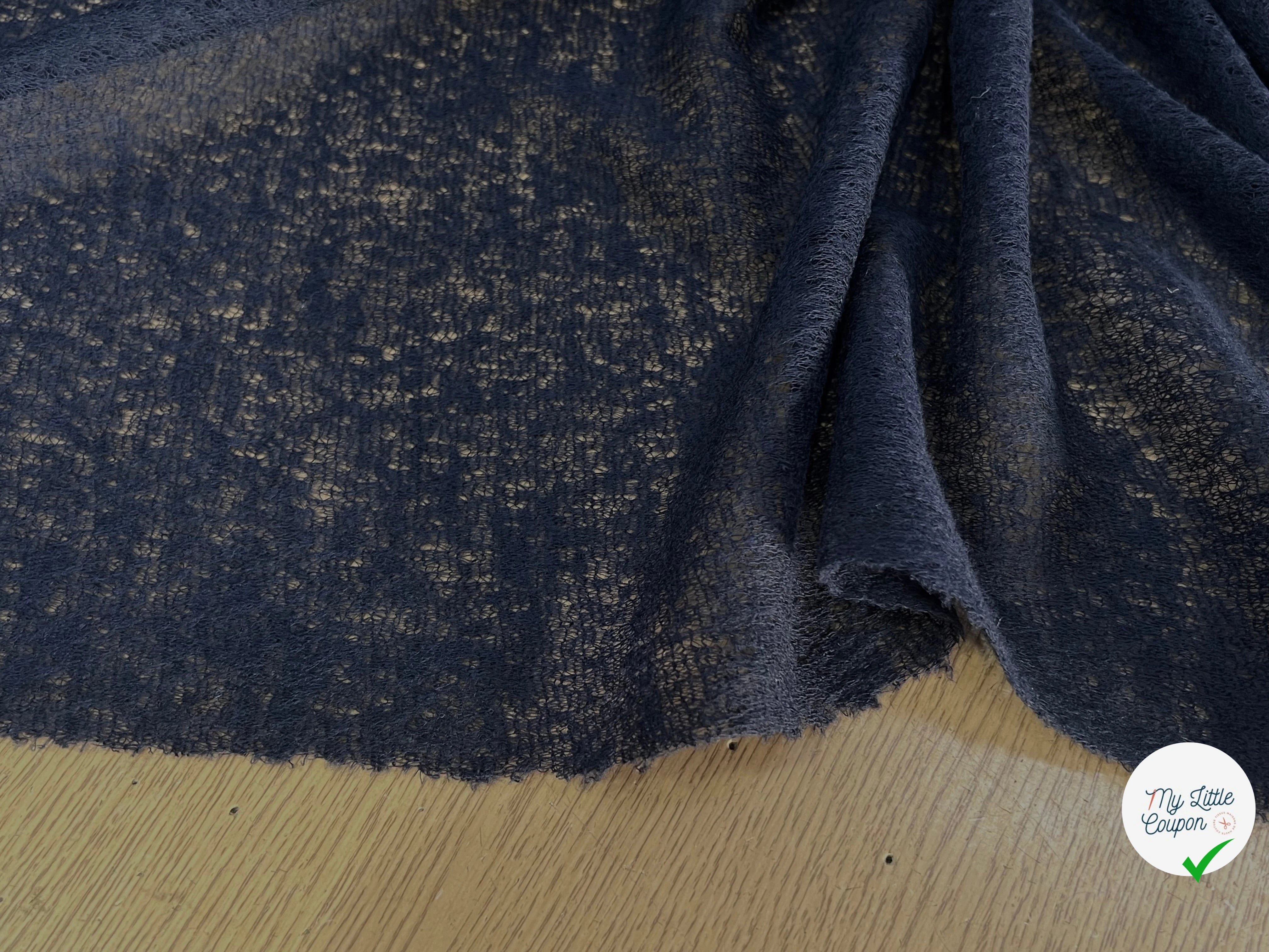 DENTELLE CHARMILLE LAINE MERINOS BLEU MARINE - My Little Coupon