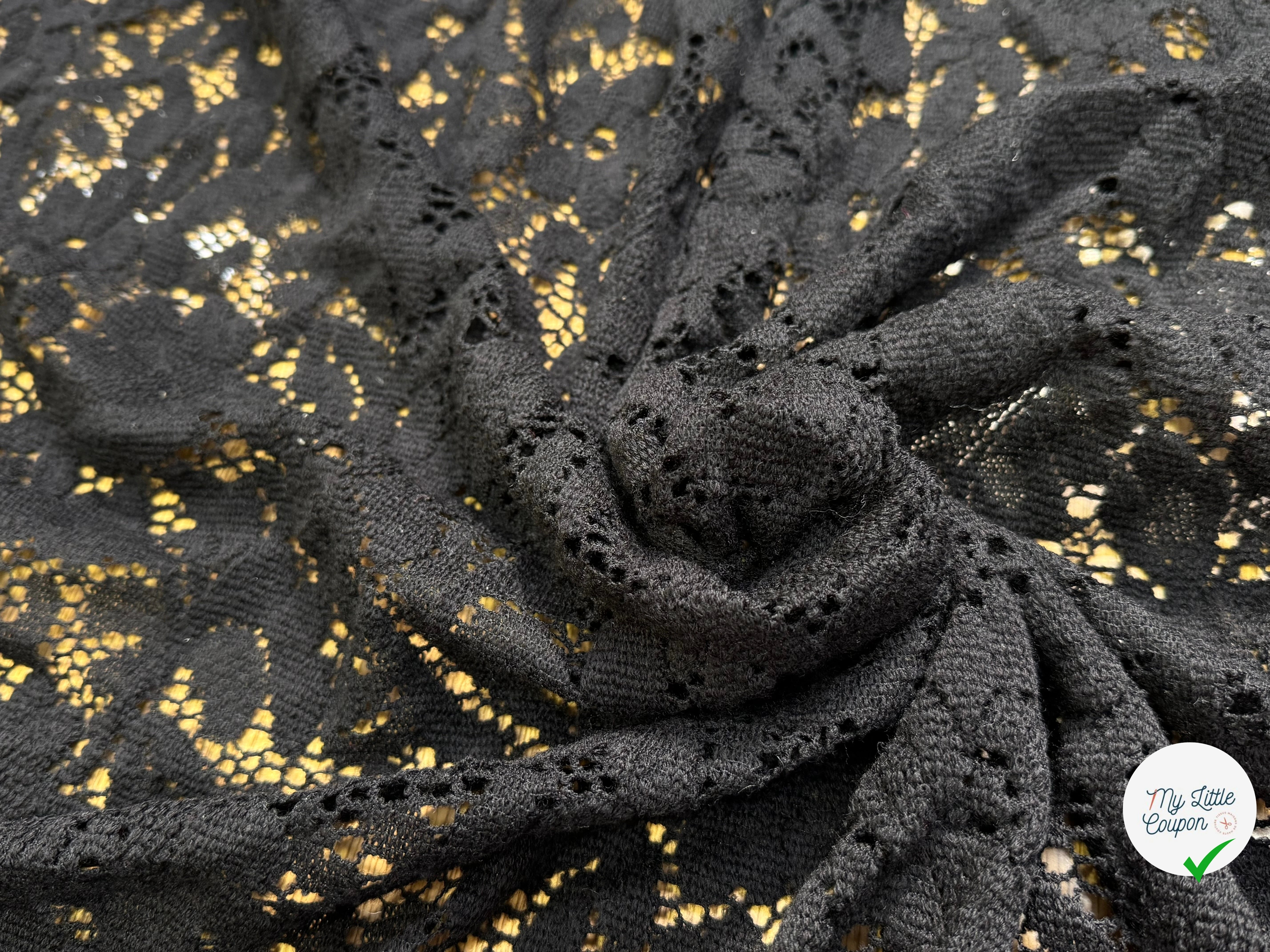 DENTELLE CHARMILLE LAINE STRETCH NOIR ULTRA BELLE - My Little Coupon