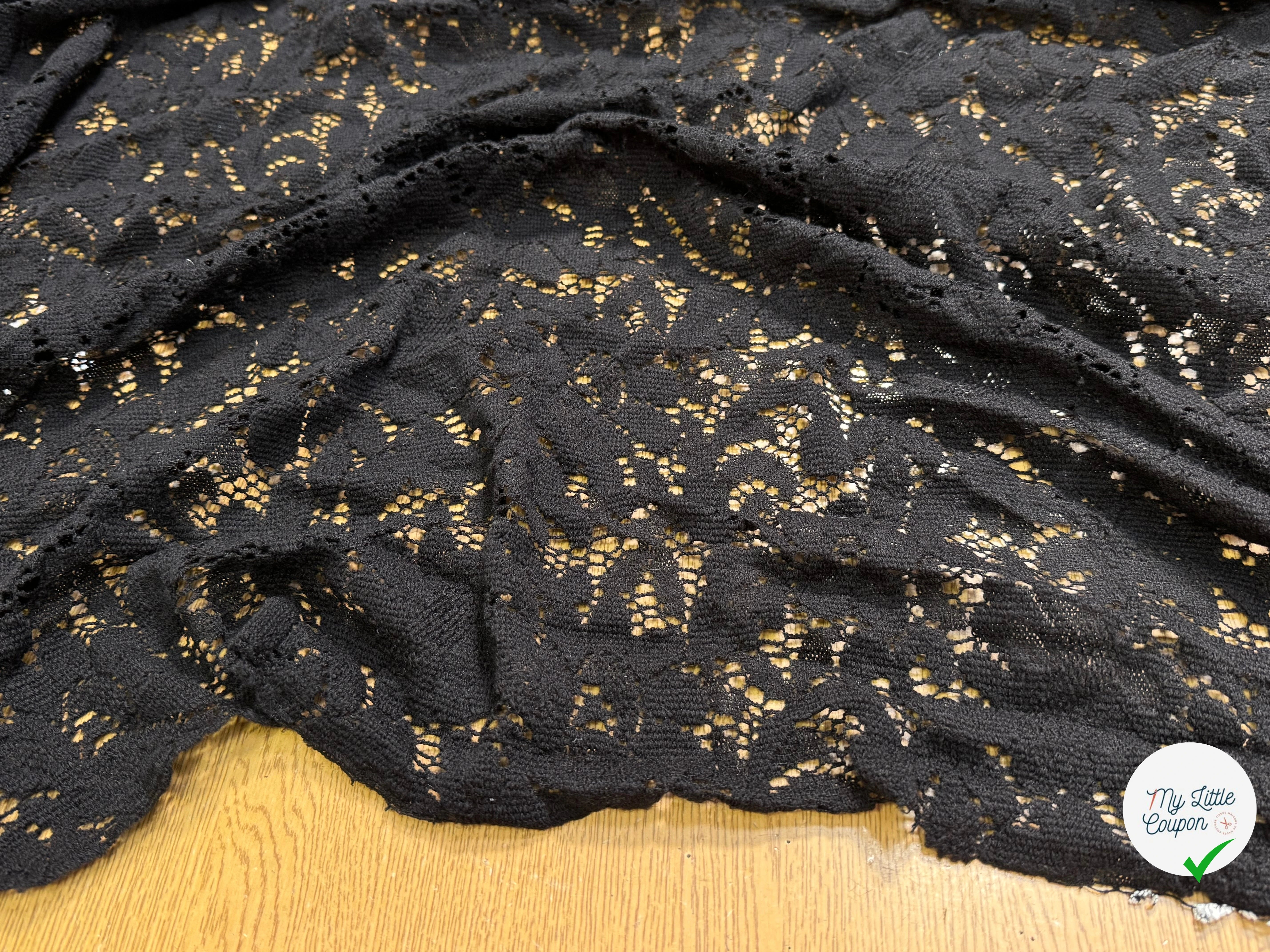 DENTELLE CHARMILLE LAINE STRETCH NOIR ULTRA BELLE - My Little Coupon
