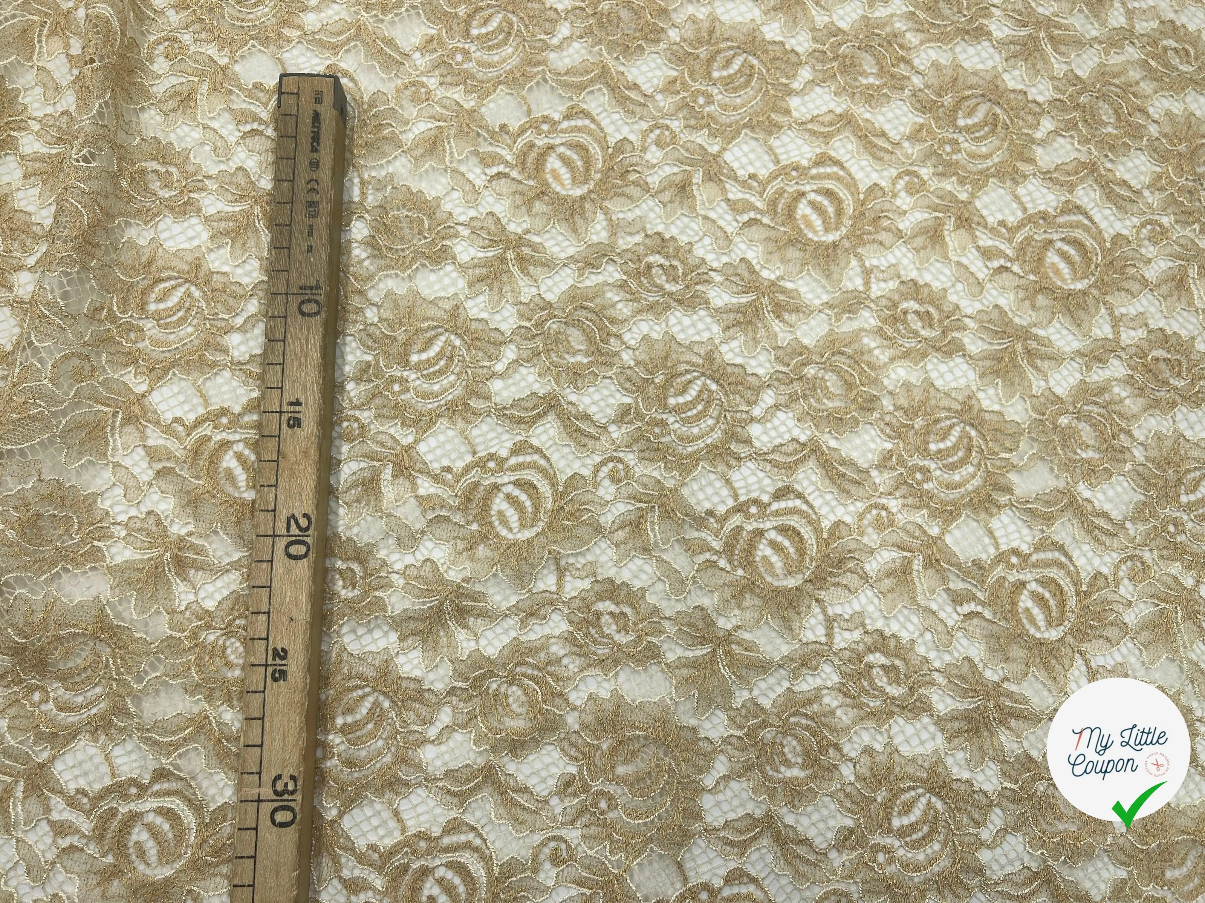 DENTELLE FLEUR DE MIEL REFLETS DORÉS - My Little Coupon - tissu - coudre