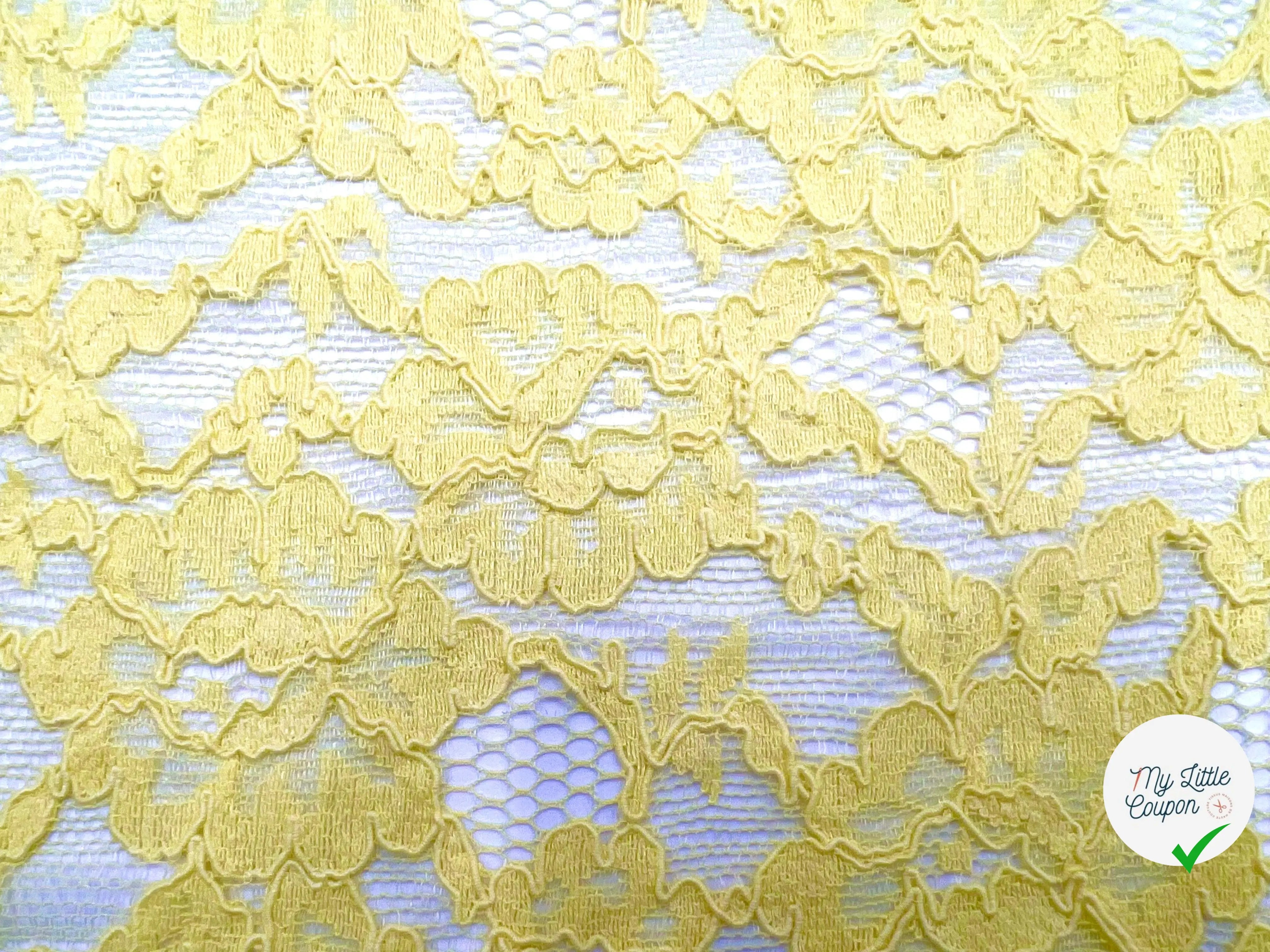 DENTELLE FLORALE JAUNE CITRON - My Little Coupon - tissu - coudre