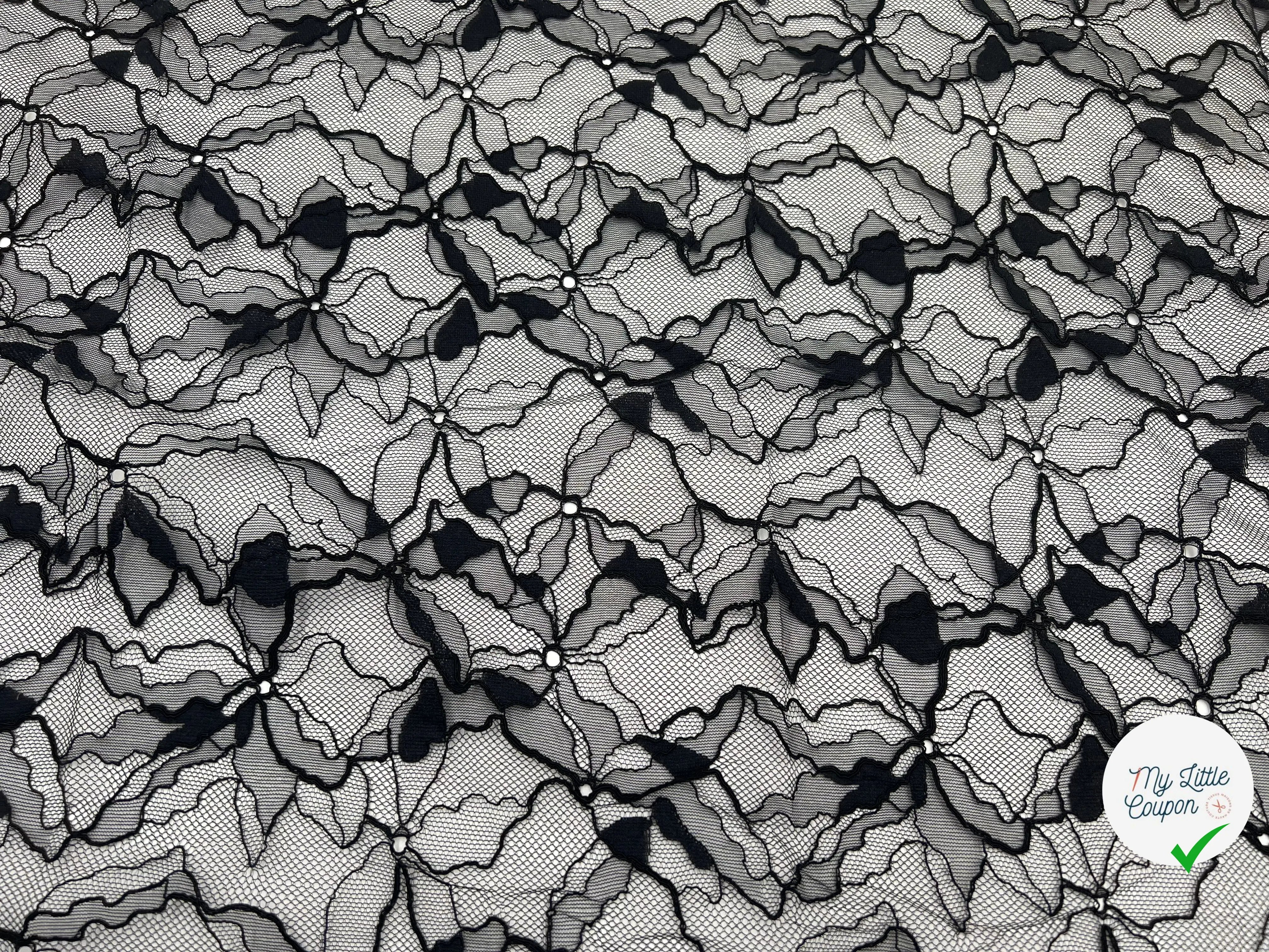 DENTELLE FLORALIE NOIRE - My Little Coupon - tissu - coudre