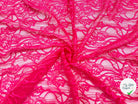 DENTELLE FRAMBOISE MOTIF FLEURS - My Little Coupon - tissu - coudre