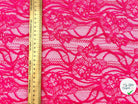 DENTELLE FRAMBOISE MOTIF FLEURS - My Little Coupon - tissu - coudre