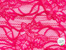 DENTELLE FRAMBOISE MOTIF FLEURS - My Little Coupon - tissu - coudre