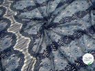 DENTELLE MOTIF FLEURS INDIGO - My Little Coupon - tissu - coudre