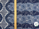 DENTELLE MOTIF FLEURS INDIGO - My Little Coupon - tissu - coudre