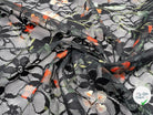 DENTELLE NOIR SUR IMPRIMÉ DE SIGNATURES FLORALES - My Little Coupon - tissu - coudre