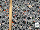 DENTELLE NOIR SUR IMPRIMÉ DE SIGNATURES FLORALES - My Little Coupon - tissu - coudre