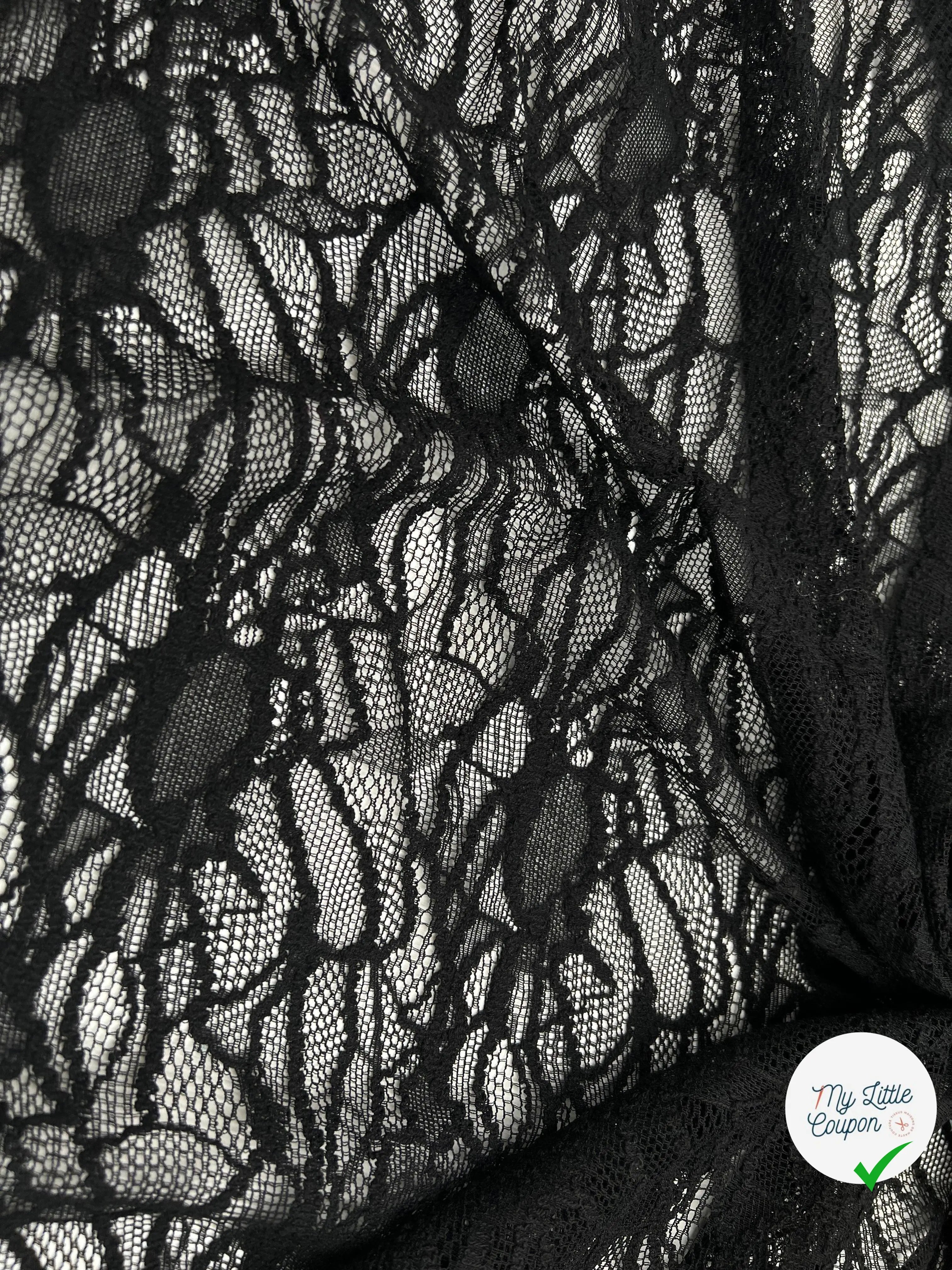DENTELLE NOIRE JARDIN D'HIVER - My Little Coupon - tissu - coudre