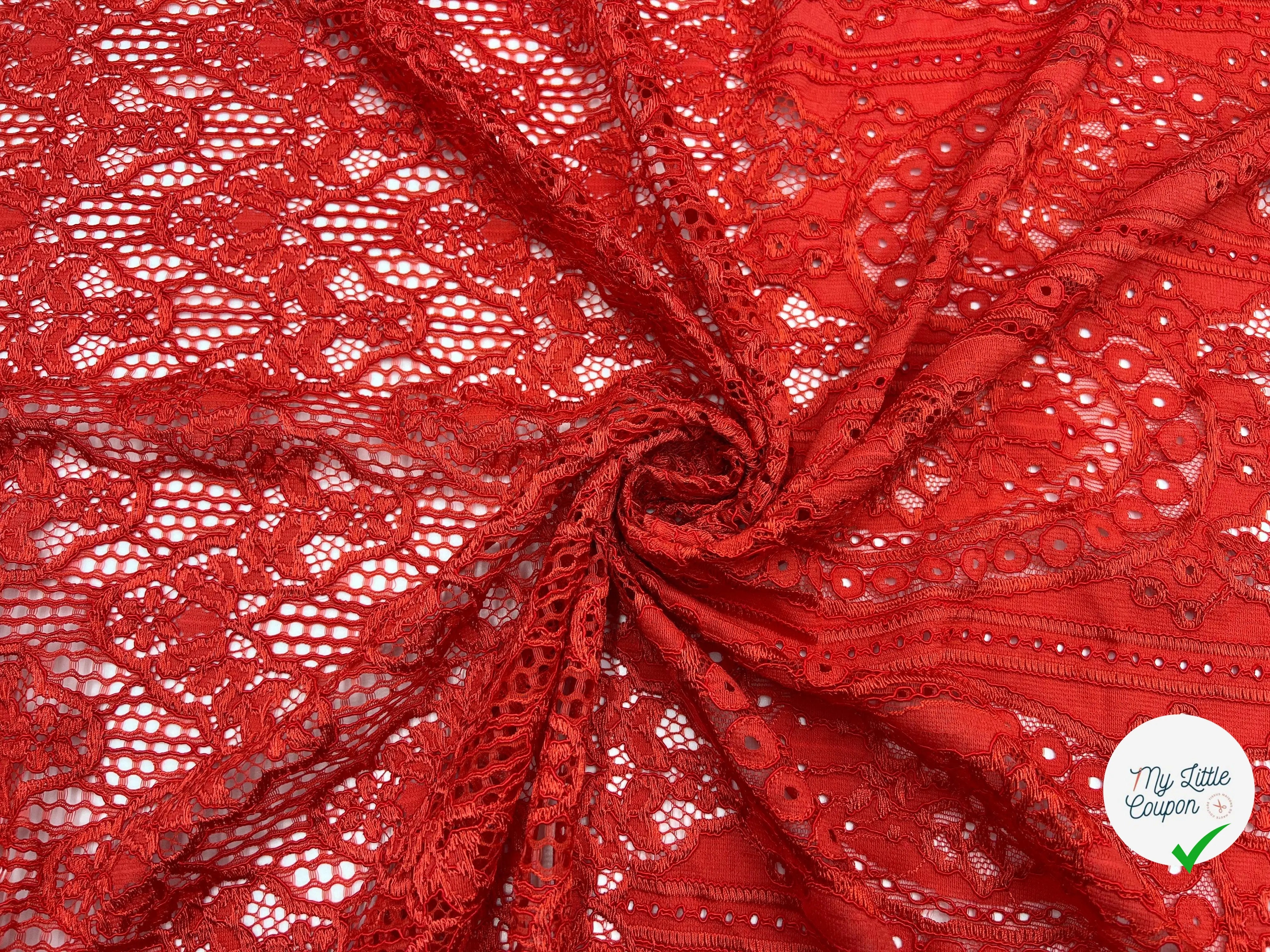 DENTELLE ORANGE FLASHY - My Little Coupon - tissu - coudre