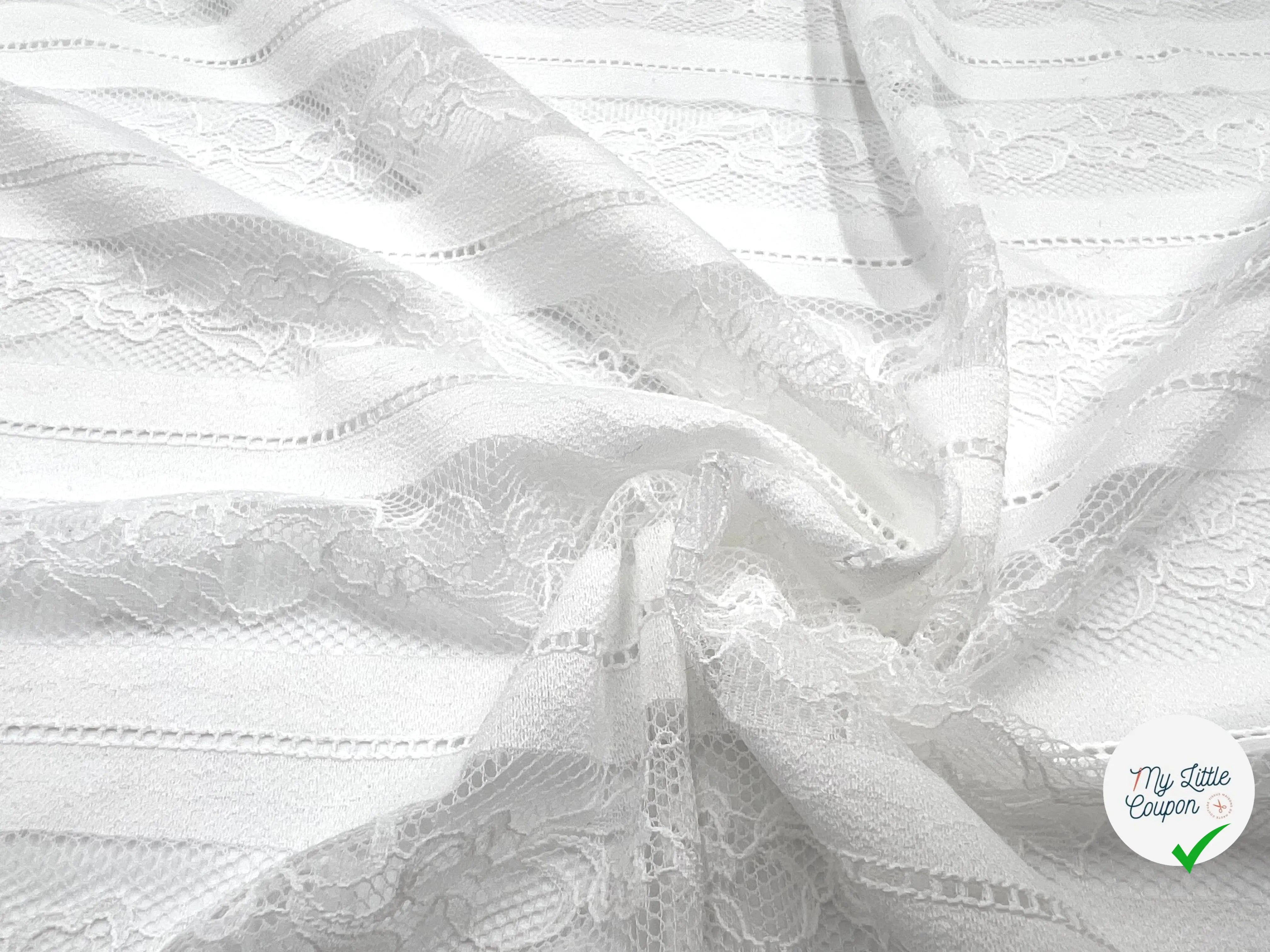 DENTELLE RAYURES À LIGNES DE FLEURS - My Little Coupon - tissu - coudre