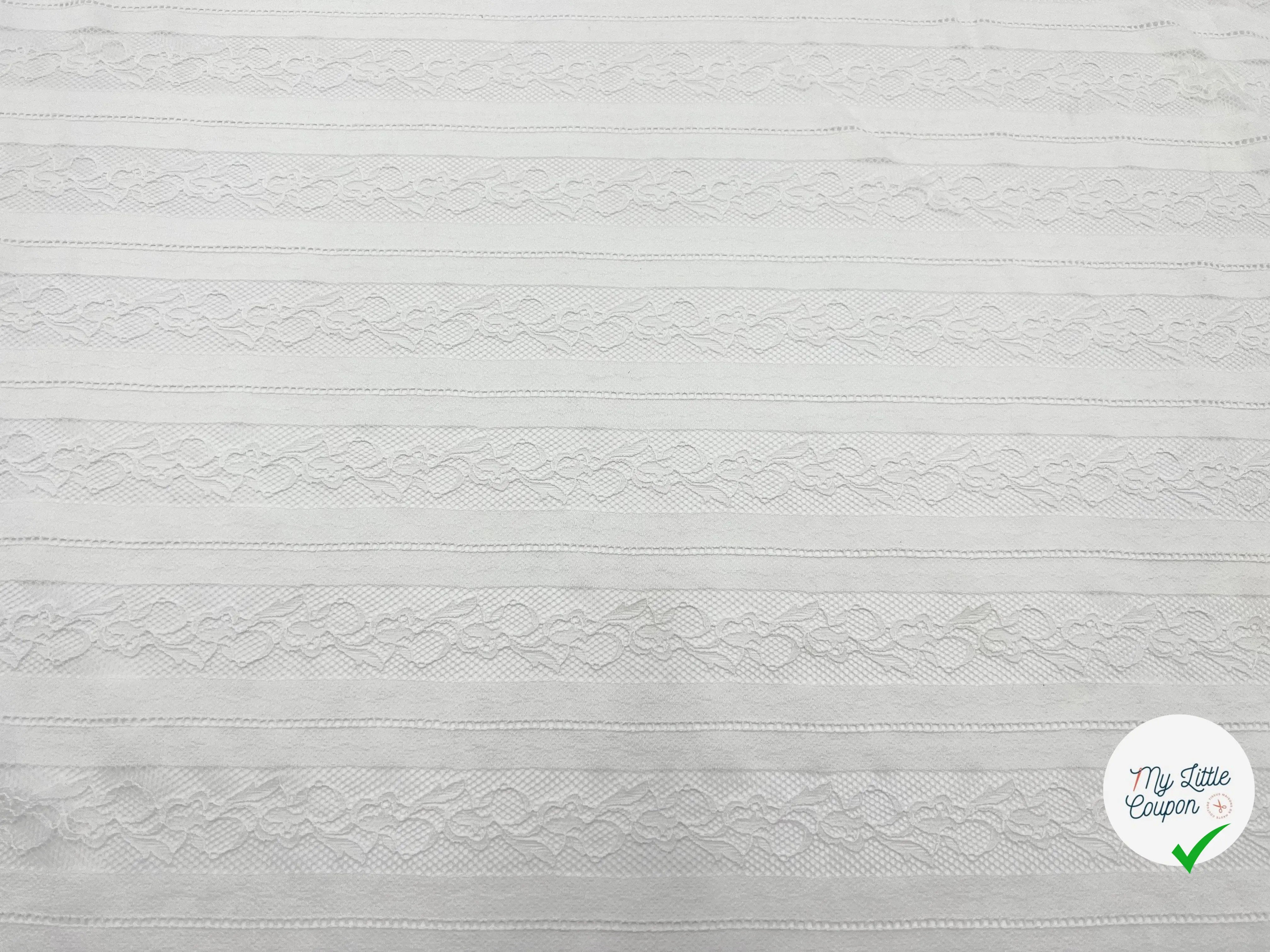 DENTELLE RAYURES À LIGNES DE FLEURS - My Little Coupon - tissu - coudre