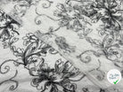 DENTELLE REBRODÉE D'ARABESQUES FLORALES - My Little Coupon - tissu - coudre