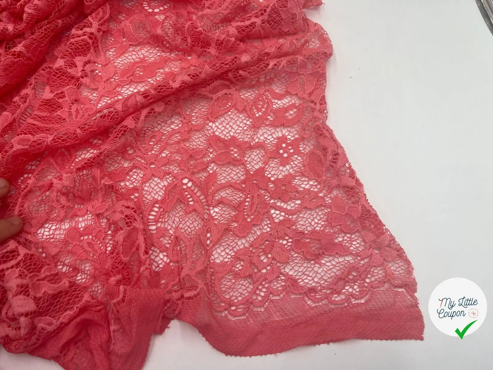 DENTELLE ROMANTIQUE SAUMON FONCÉ - My Little Coupon - tissu - coudre