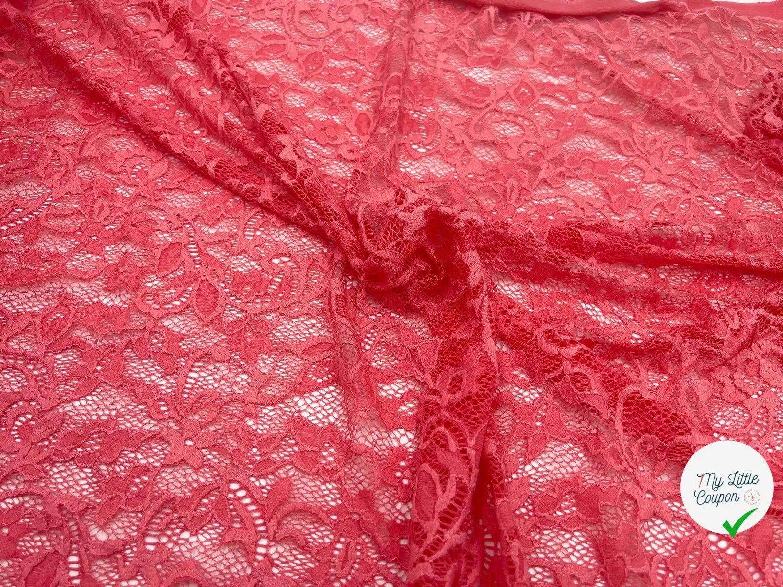 DENTELLE ROMANTIQUE SAUMON FONCÉ - My Little Coupon - tissu - coudre