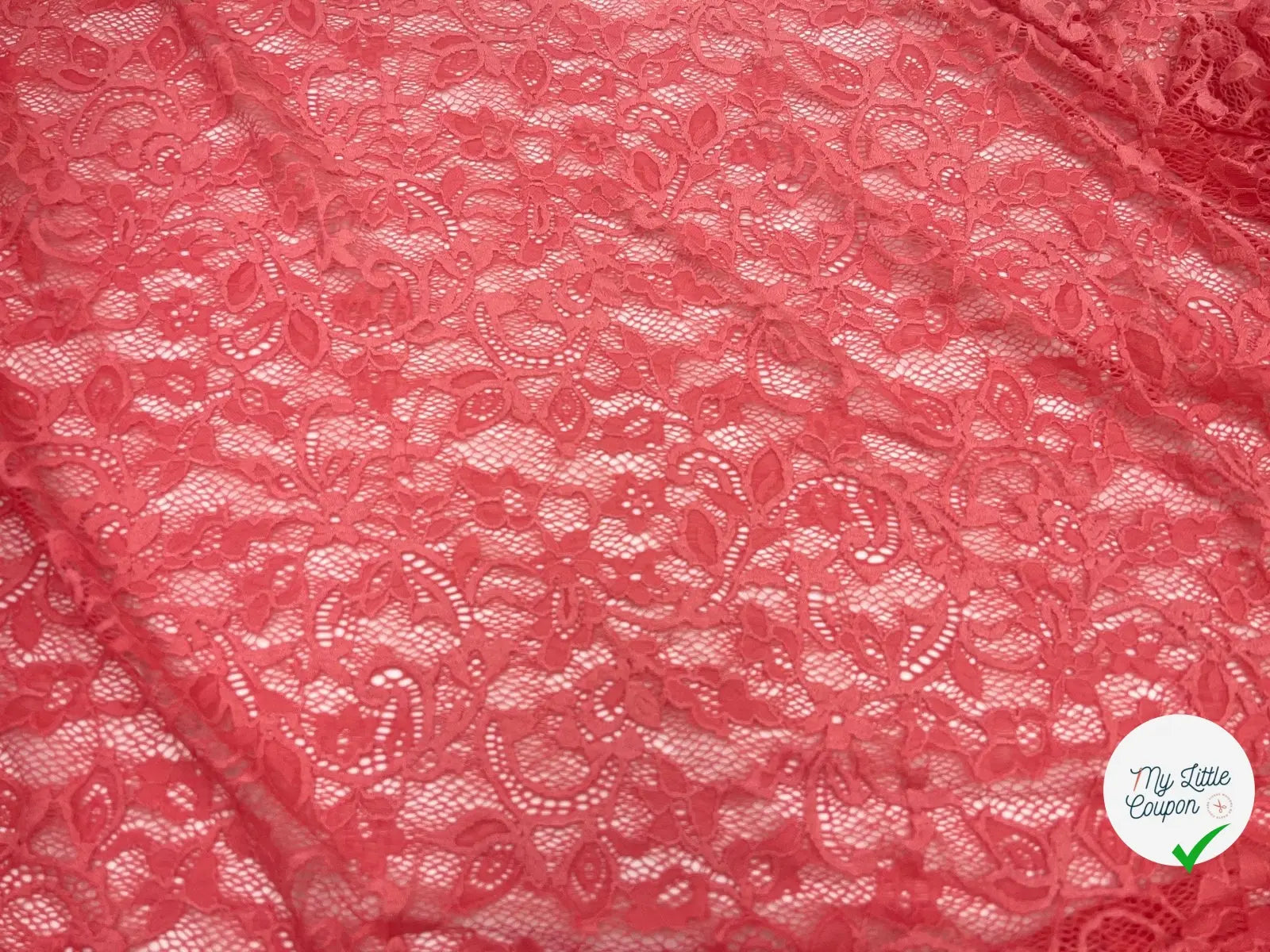 DENTELLE ROMANTIQUE SAUMON FONCÉ - My Little Coupon - tissu - coudre