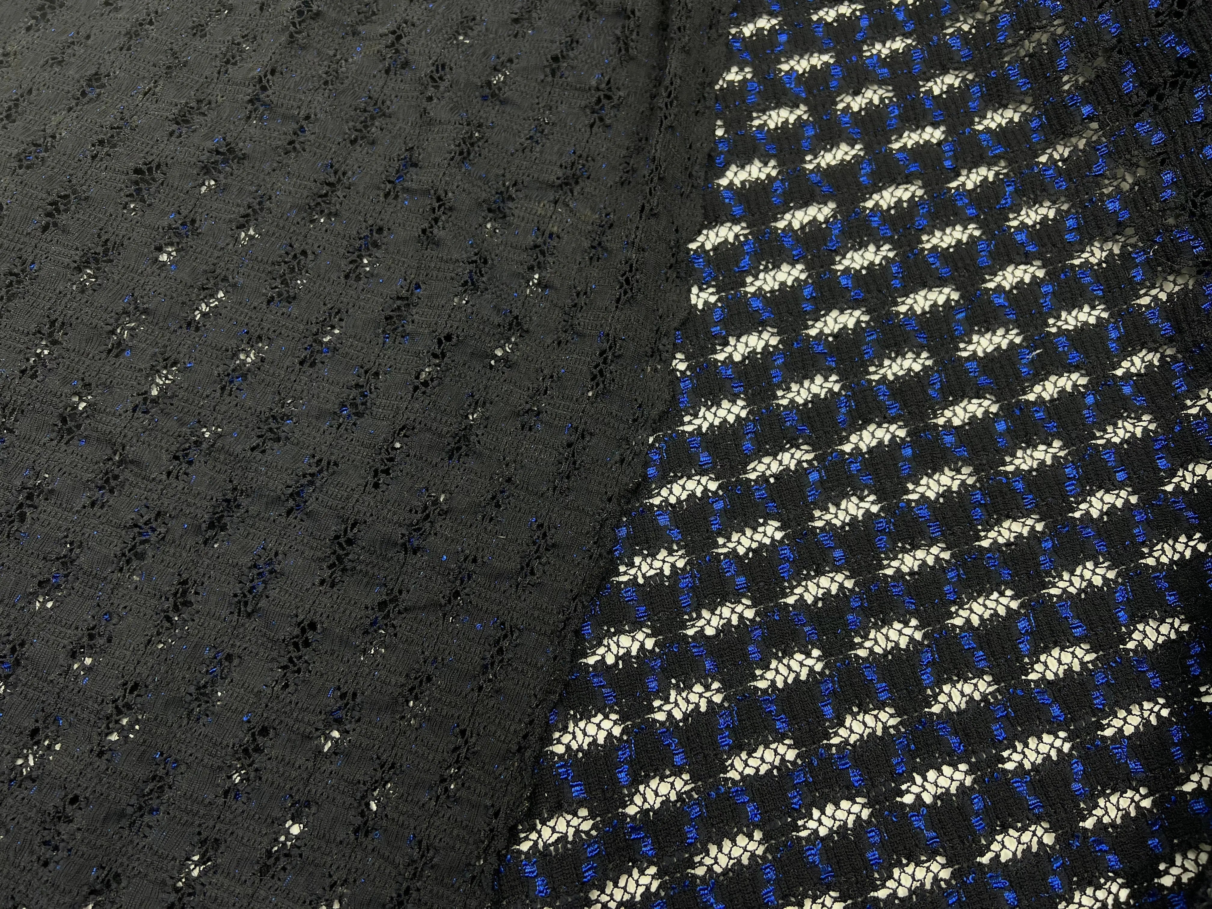 DENTELLE ROYAL ET NOIR STRETCH - My Little Coupon - tissu - coudre