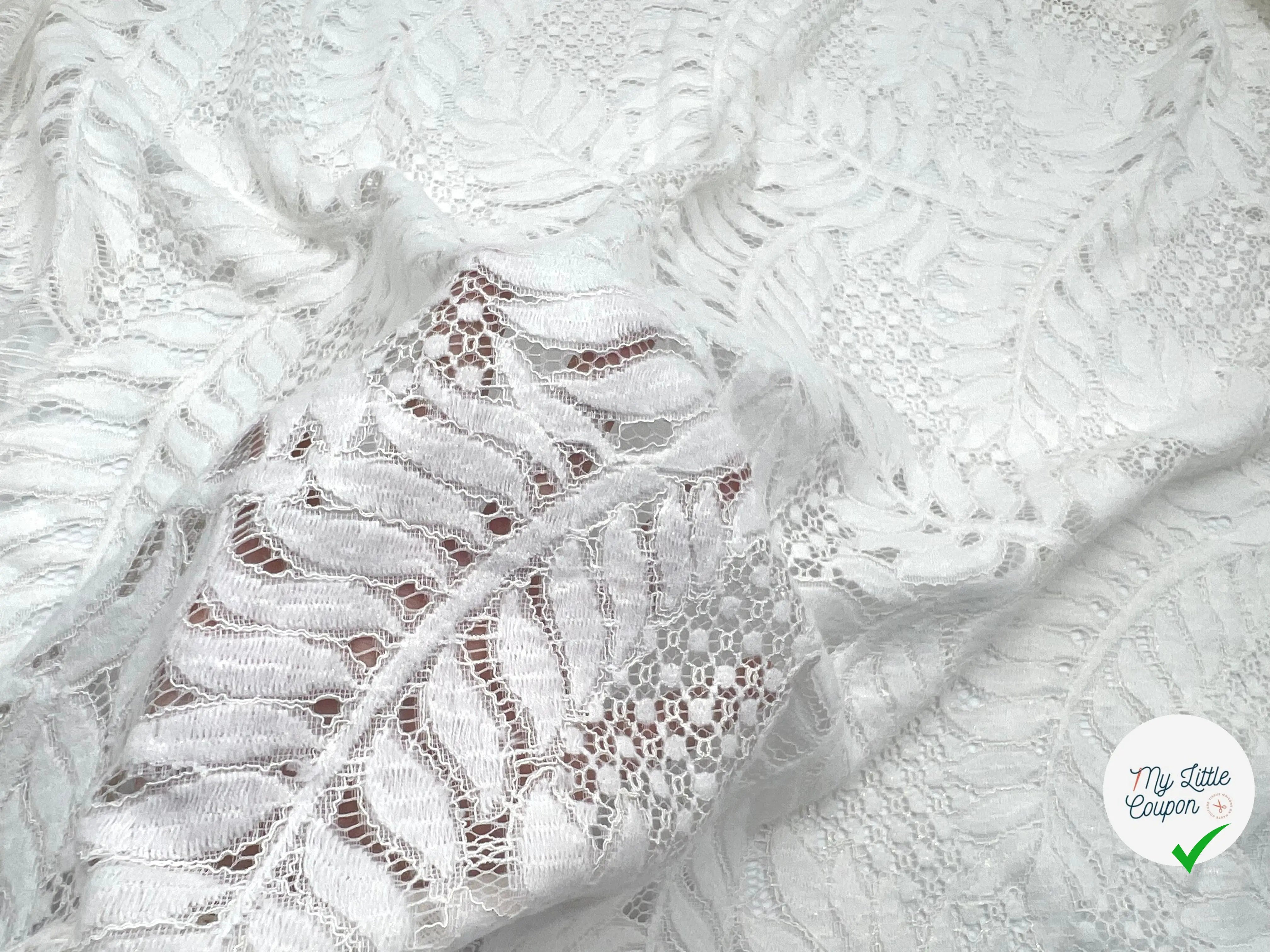 DENTELLE VELOURS BLANC PALERME - My Little Coupon - tissu - coudre