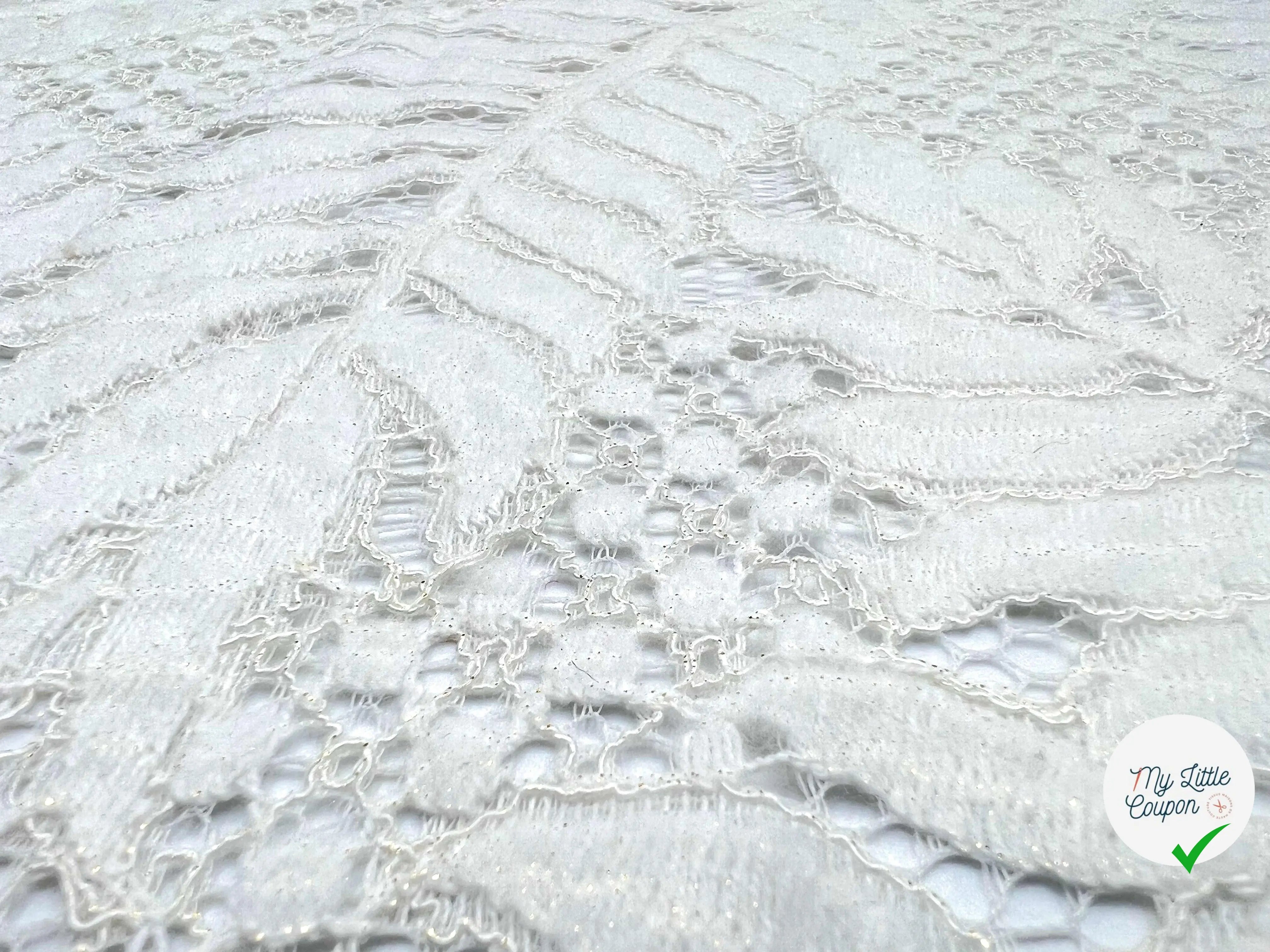DENTELLE VELOURS BLANC PALERME - My Little Coupon - tissu - coudre